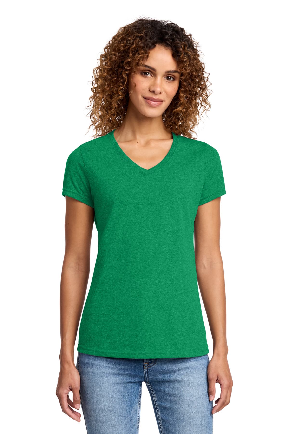 Port & Co  Women's Fan Favorite  Blend V-Neck Tee — Athletic Kelly Green Heather