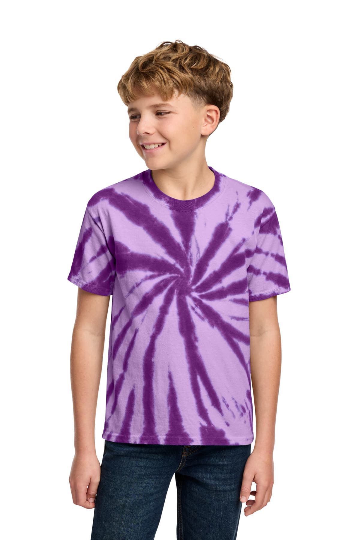 Port & Co  Youth Tie-Dye Tee — Purple