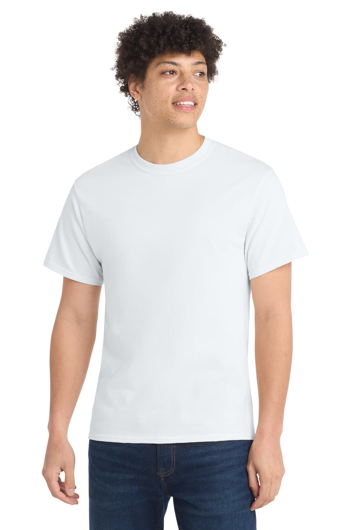 Port & Co  Tall Core Cotton Tee — White