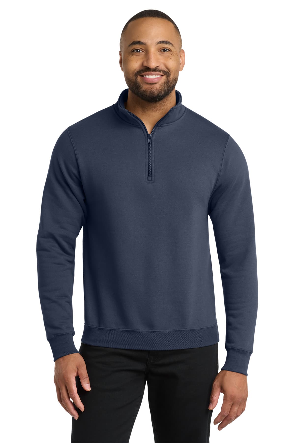 Port & Co  Core Fleece 1/4-Zip Pullover Sweatshirt — Navy