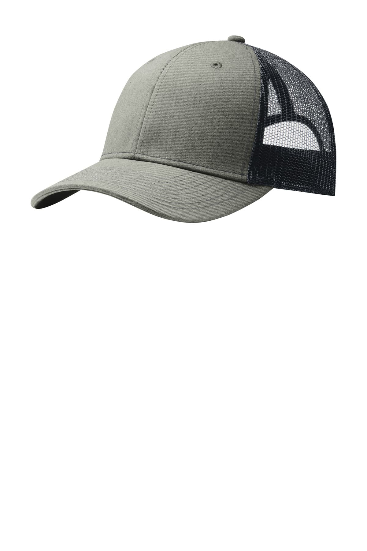 Port Authority ® Snapback Trucker Cap — Heather Grey/ Rich Navy
