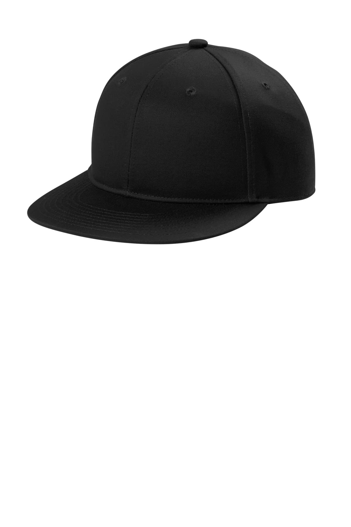 Port Authority ® Snapback Flat Bill Cap — Black