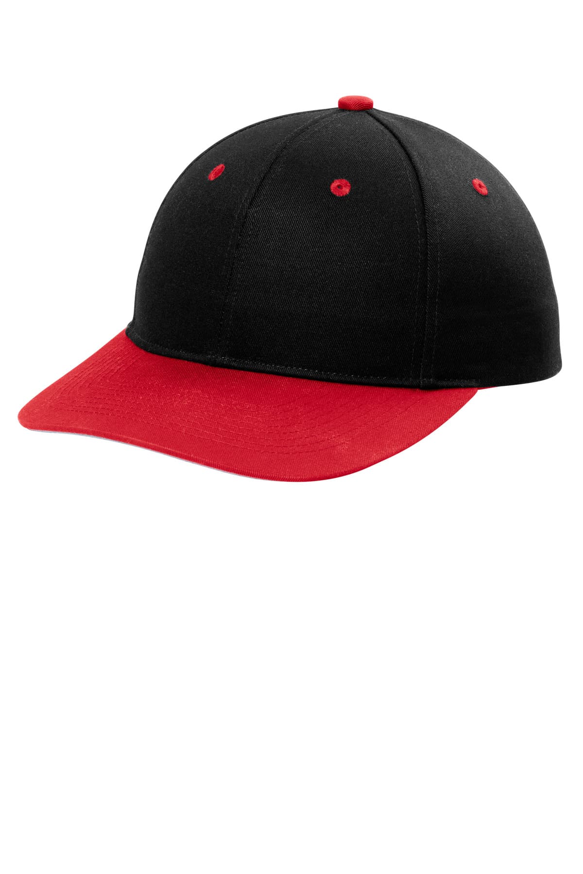 Port Authority ® Snapback Cap — Black/ True Red