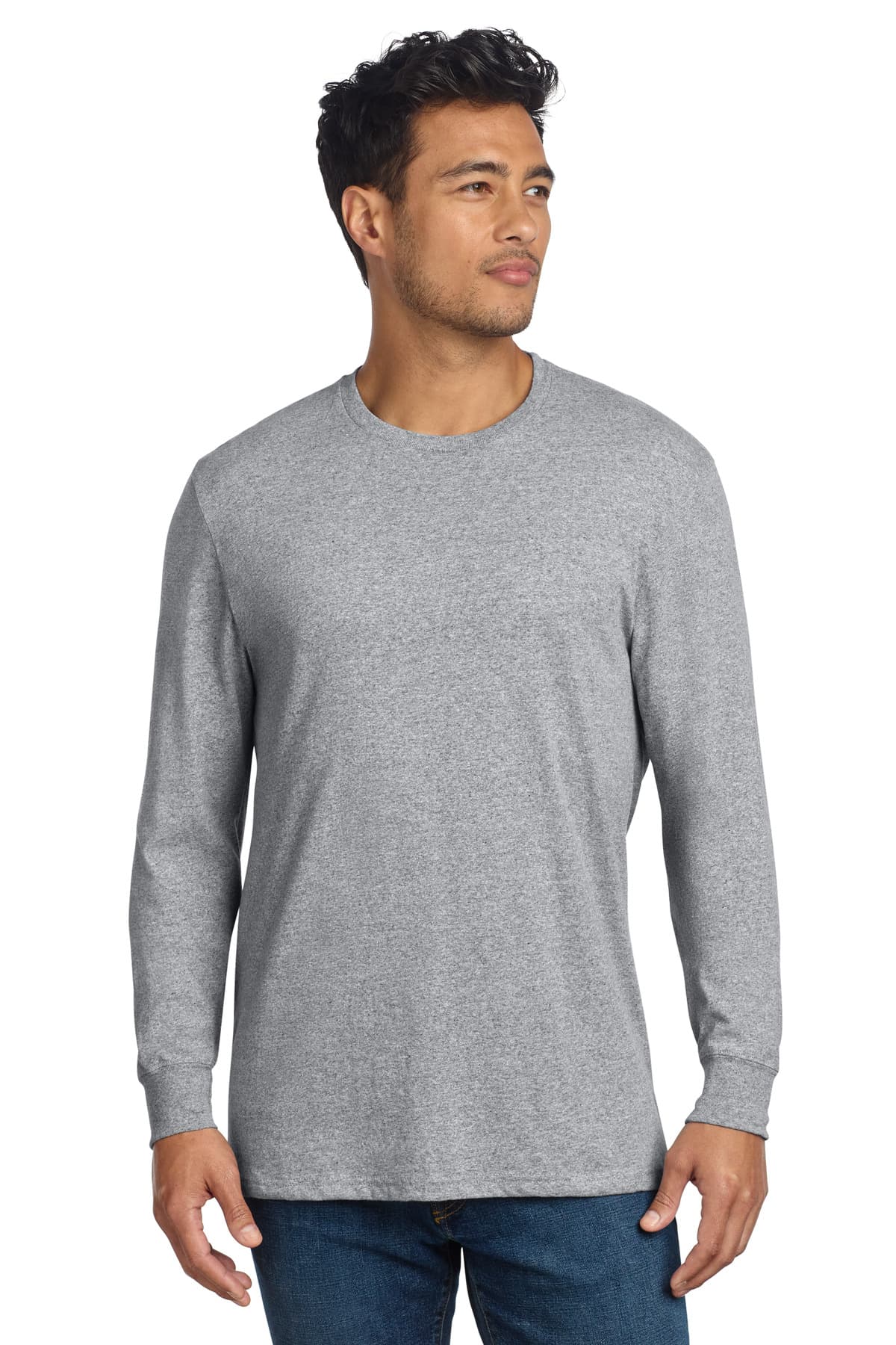 Allmade ® Unisex Long Sleeve Recycled Blend Tee — Remade Gray Heather