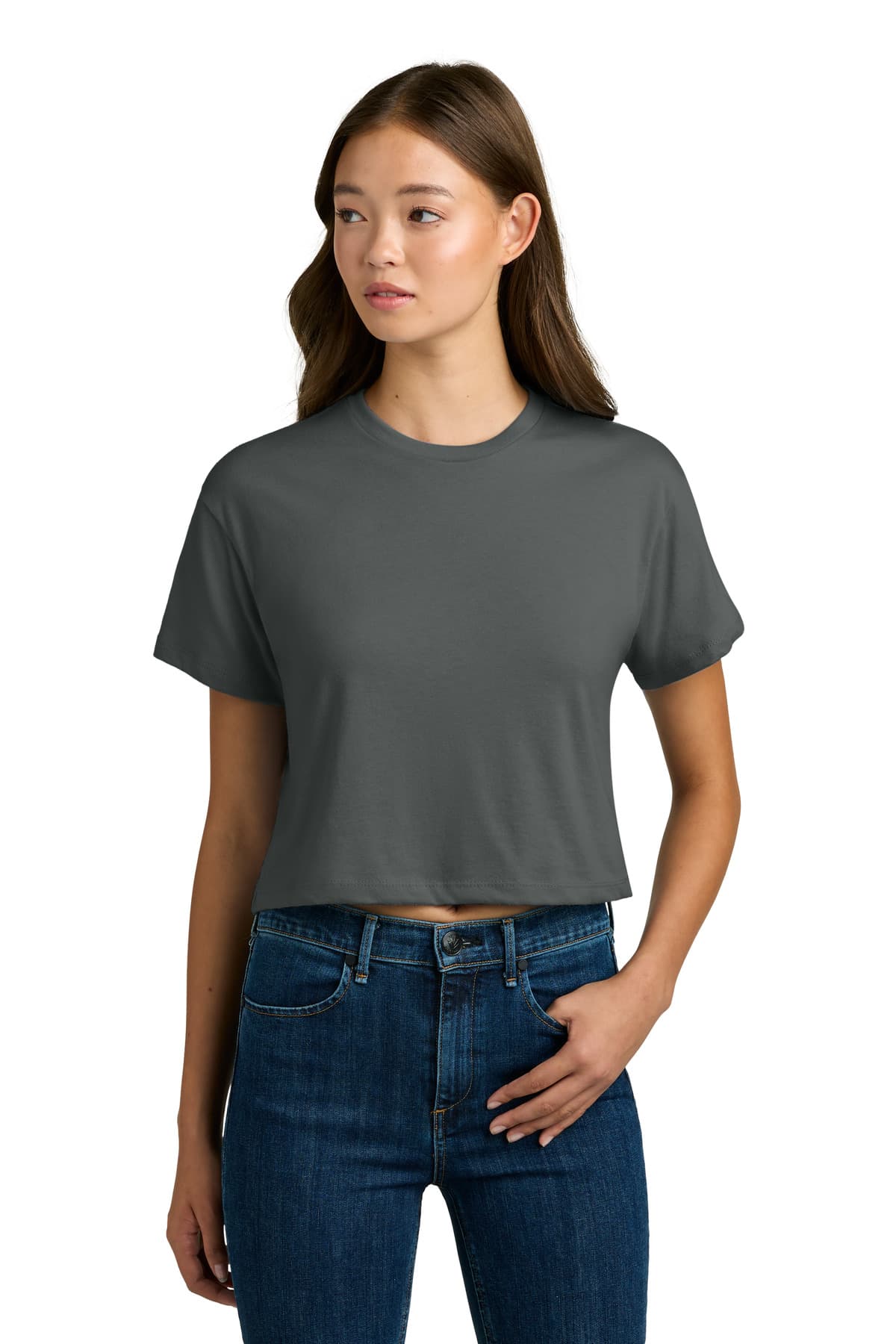 Next Level Apparel ® Women's Ideal Crop Top — Dark Gray
