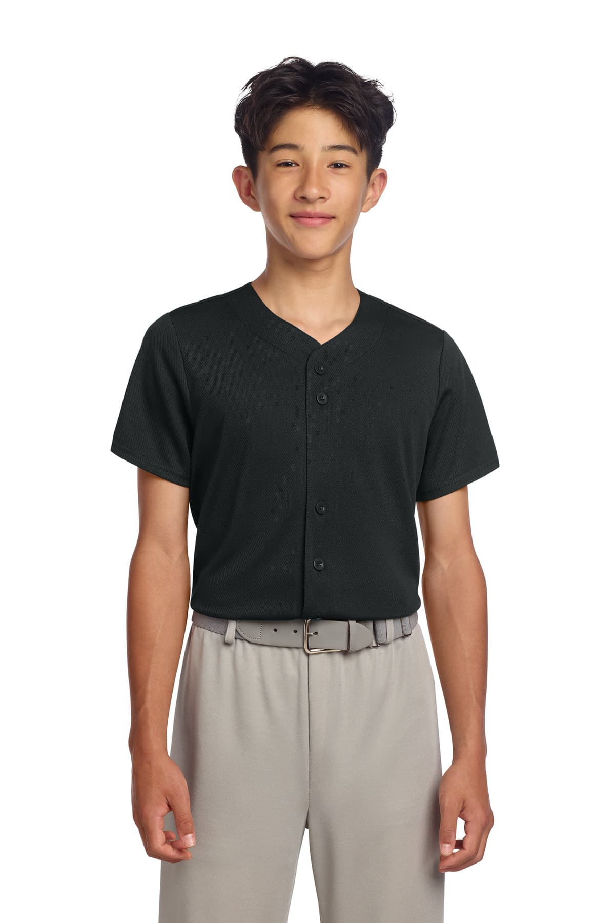 Sport-Tek ® Youth PosiCharge ® Tough Mesh Full-Button Jersey