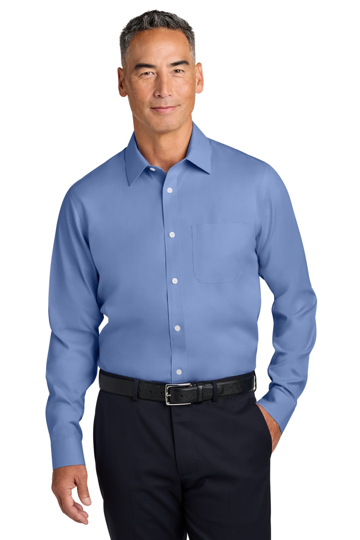 Brooks Brothers ® Wrinkle-Free Stretch Pinpoint Spread Collar Shirt — Cobalt Blue