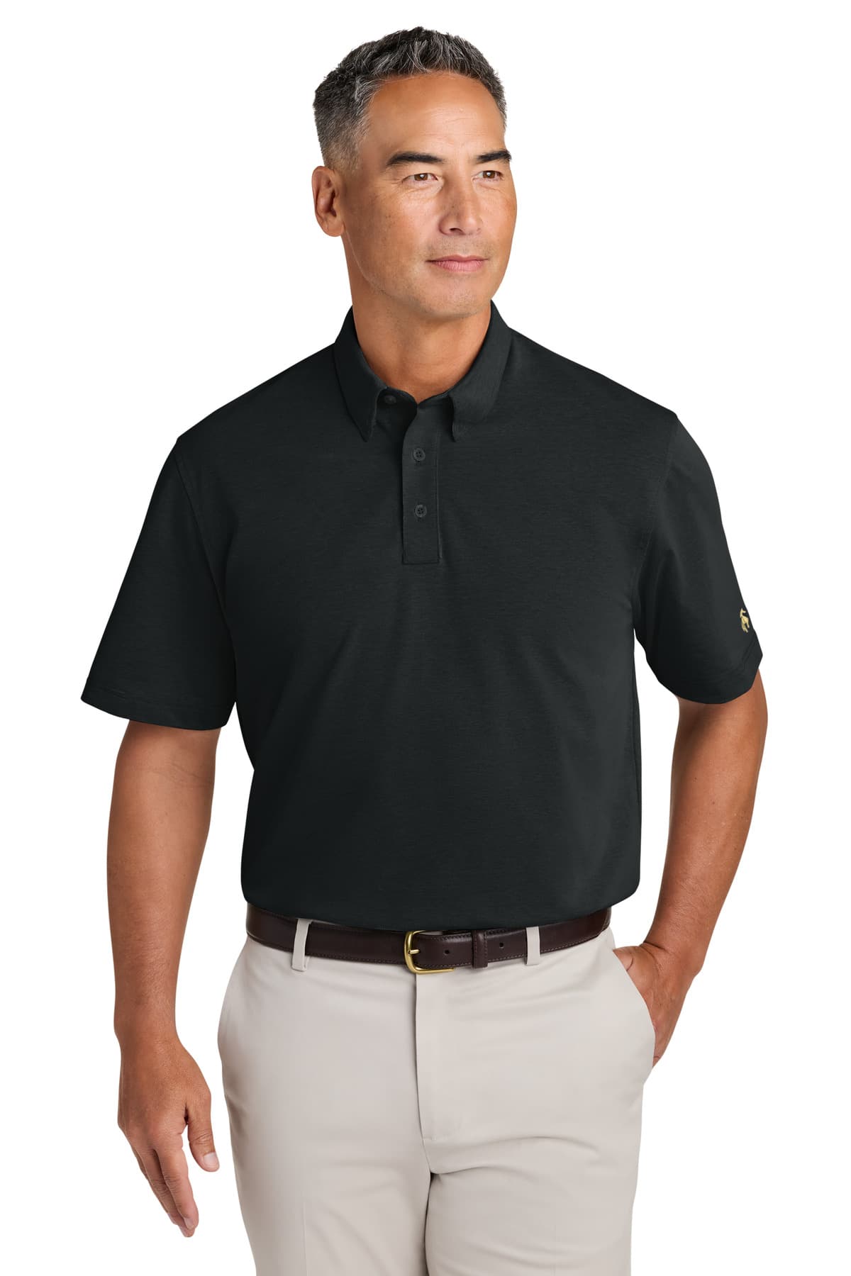 Brooks Brothers ® Pinpoint Pique Dress Polo — Deep Black
