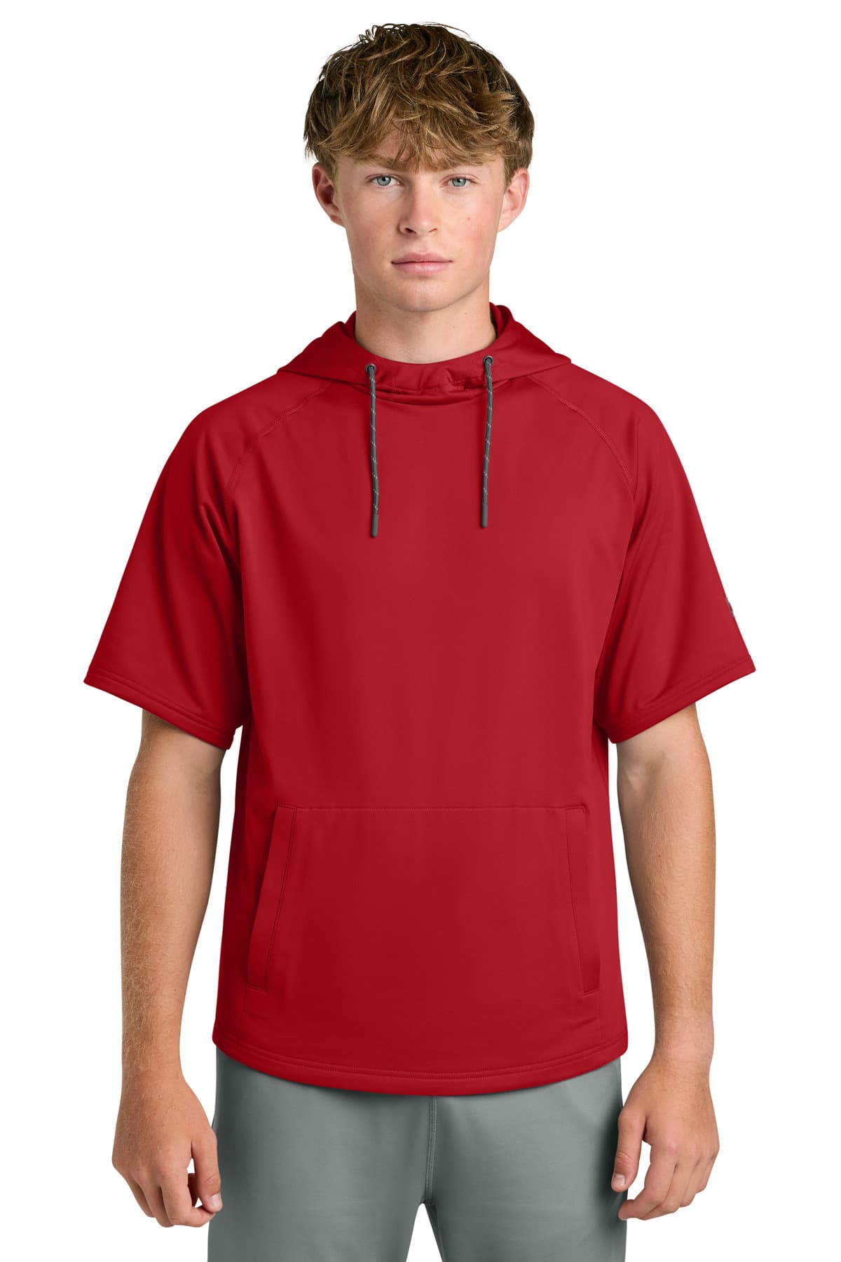 Richardson Charge Performance Fleece Short Sleeve Hoodie — Red