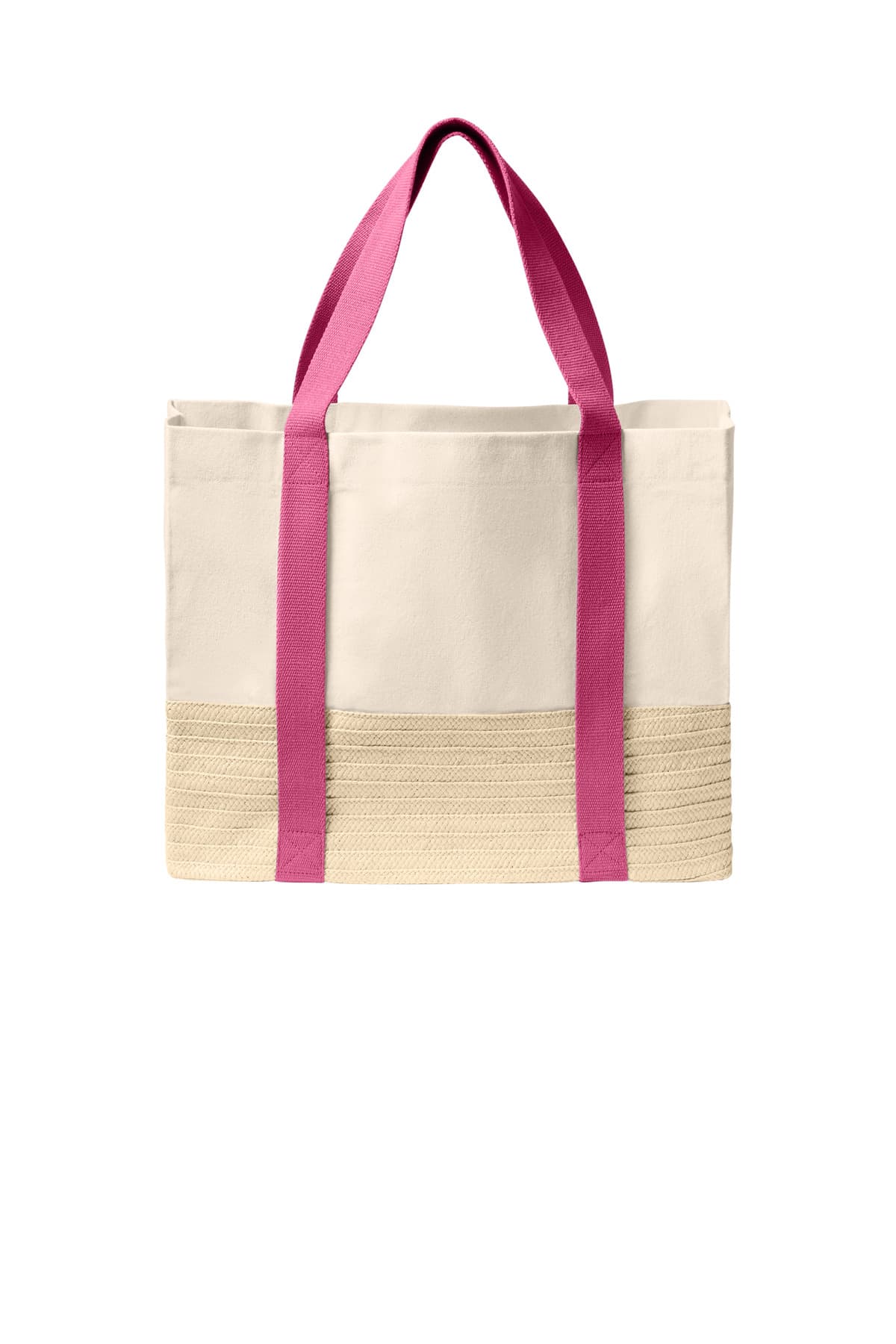 Port Authority ® Straw Market Tote — Awareness Pink