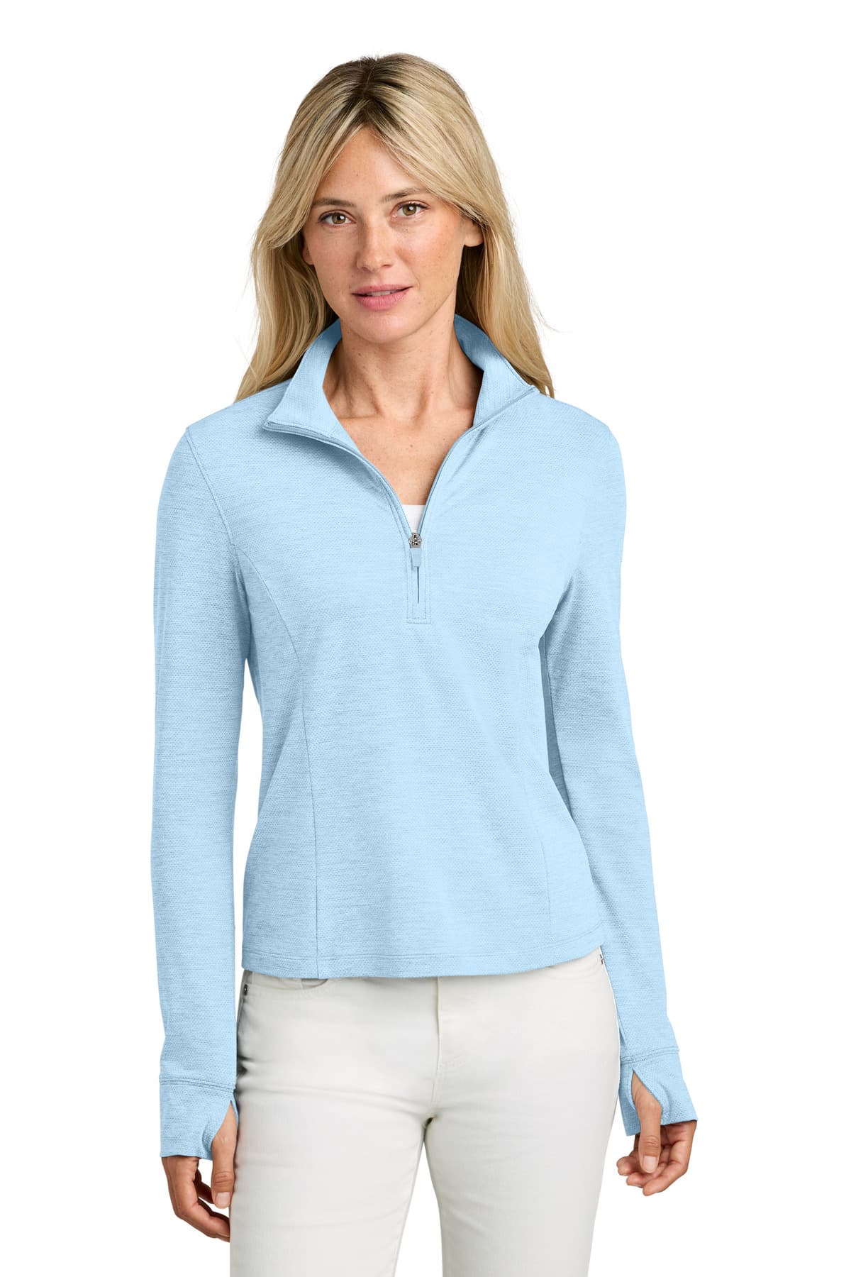 TravisMathew Women's Onward 1/2-Zip — Airy Blue Heather