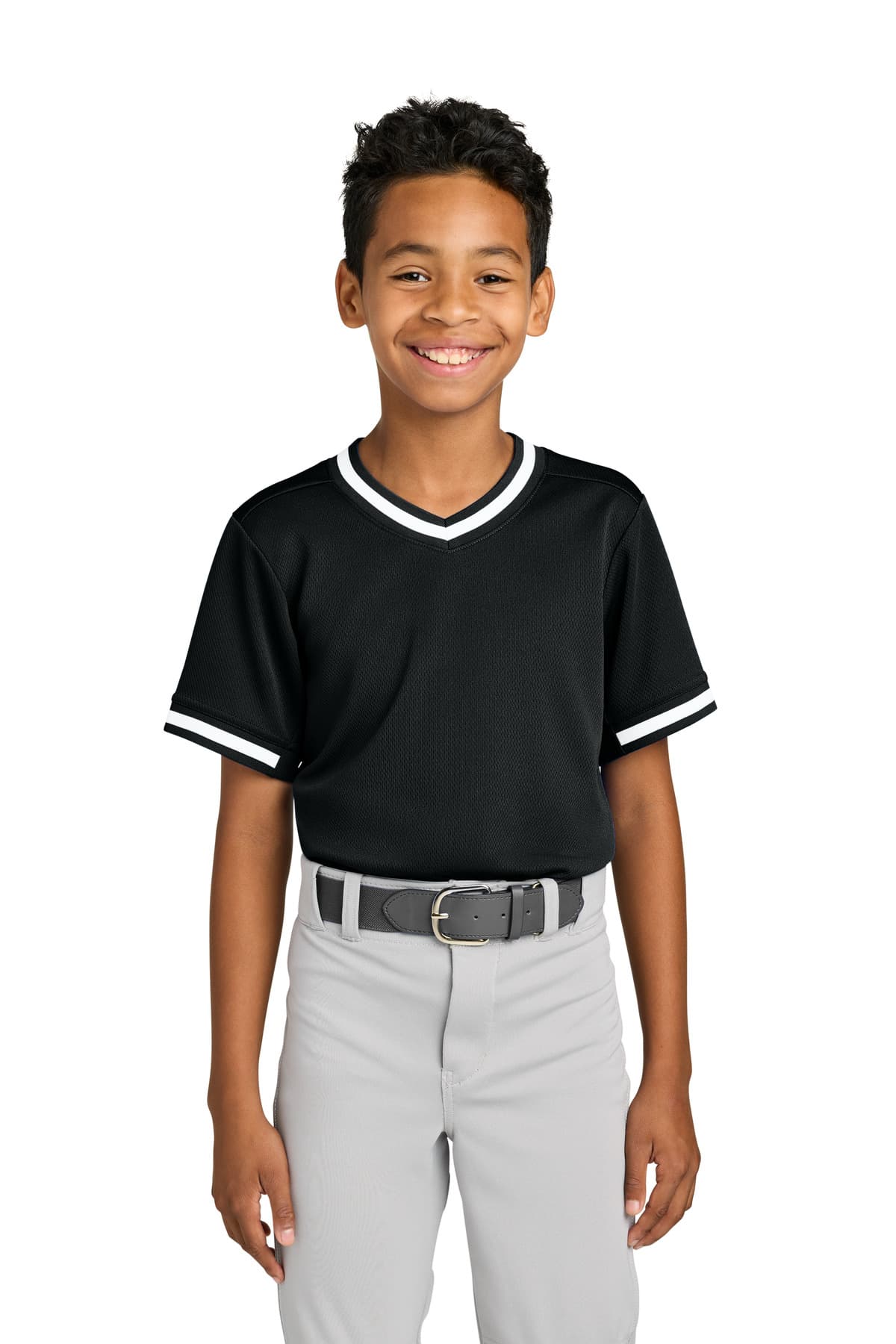 Sport-Tek ® Youth Tough Mesh V-Neck Baseball Jersey
