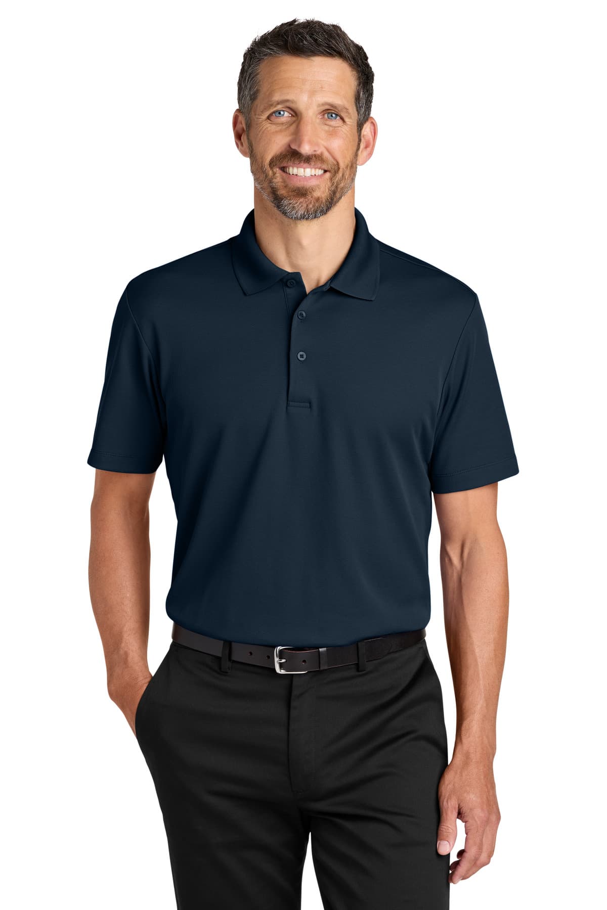 Port Authority ® Plaited Pique Polo — Night Navy