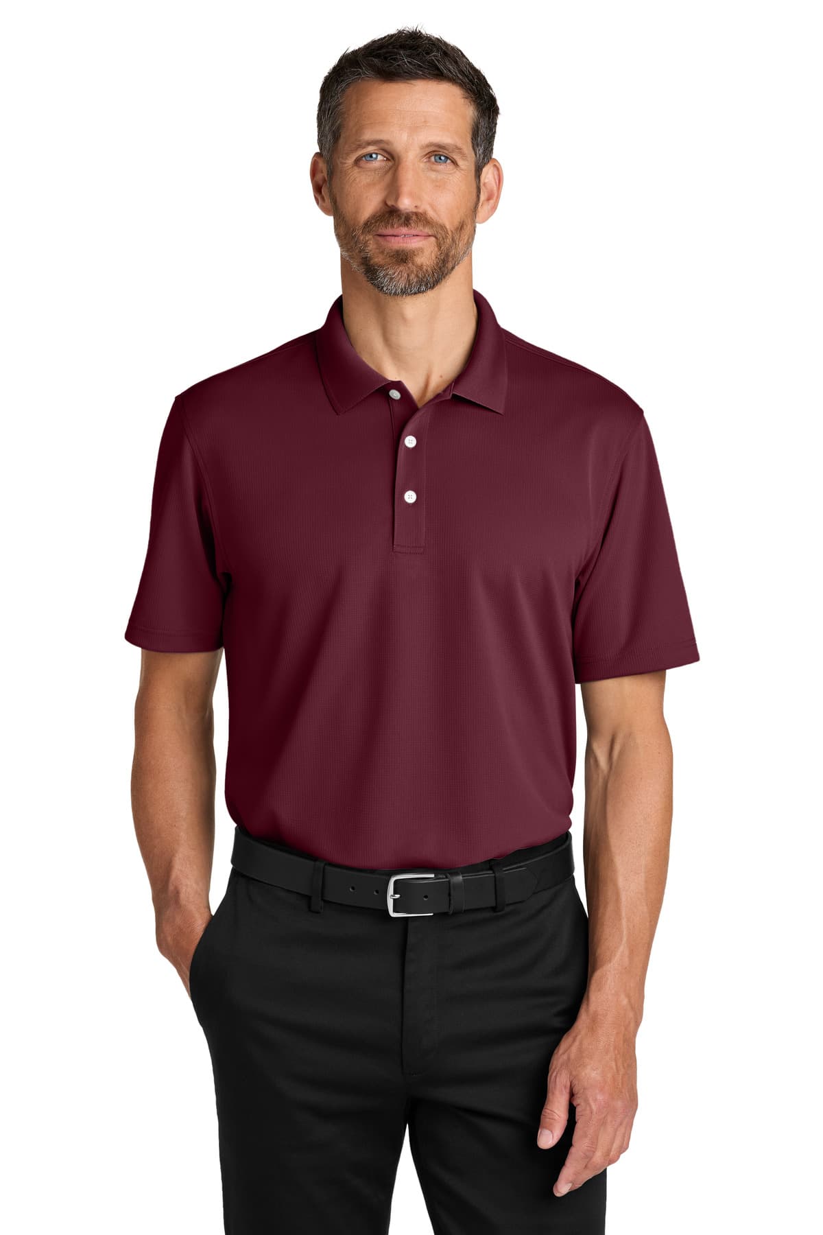 Port Authority ® Dry Zone ® Stain-Release Grid Polo — Club Burgundy