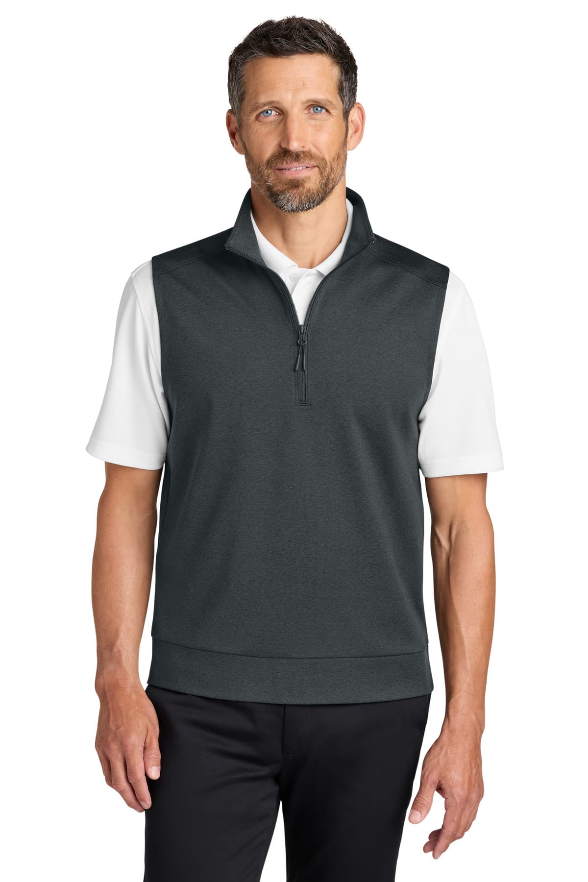 Port Authority ® C-FREE ® Double Knit 1/4-Zip Vest — Grey Steel Heather