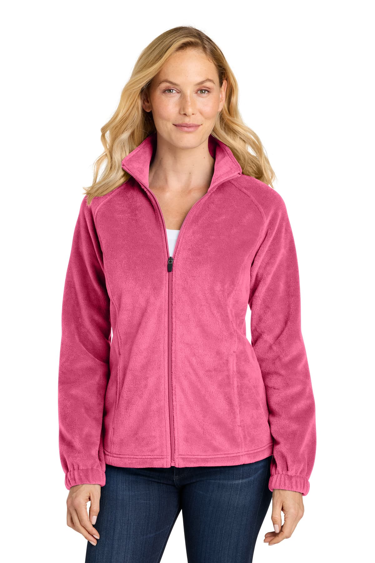 Port Authority ® Women's Plush Fleece Full-Zip Jacket — Awareness Pink