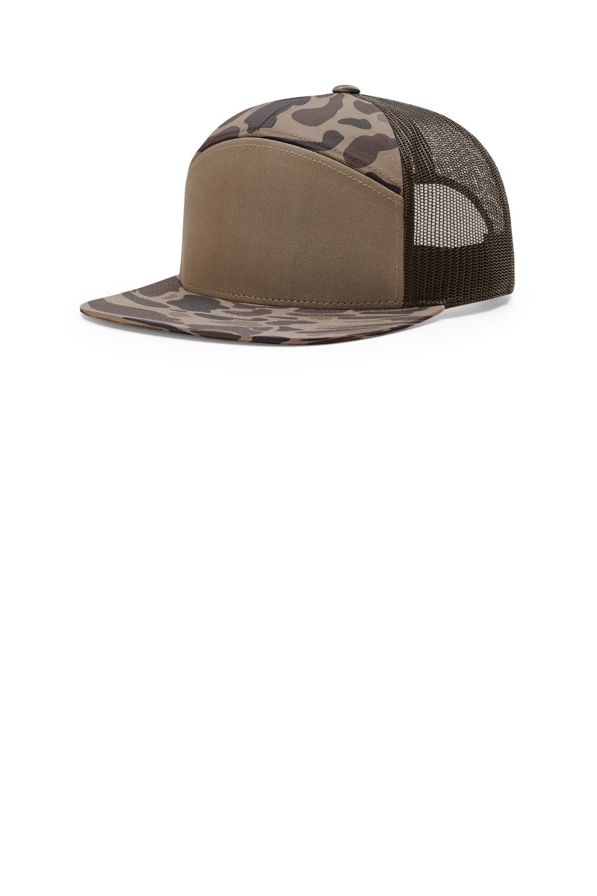 Richardson Printed 7-Panel Trucker — Bark Duck Camo/ Brown