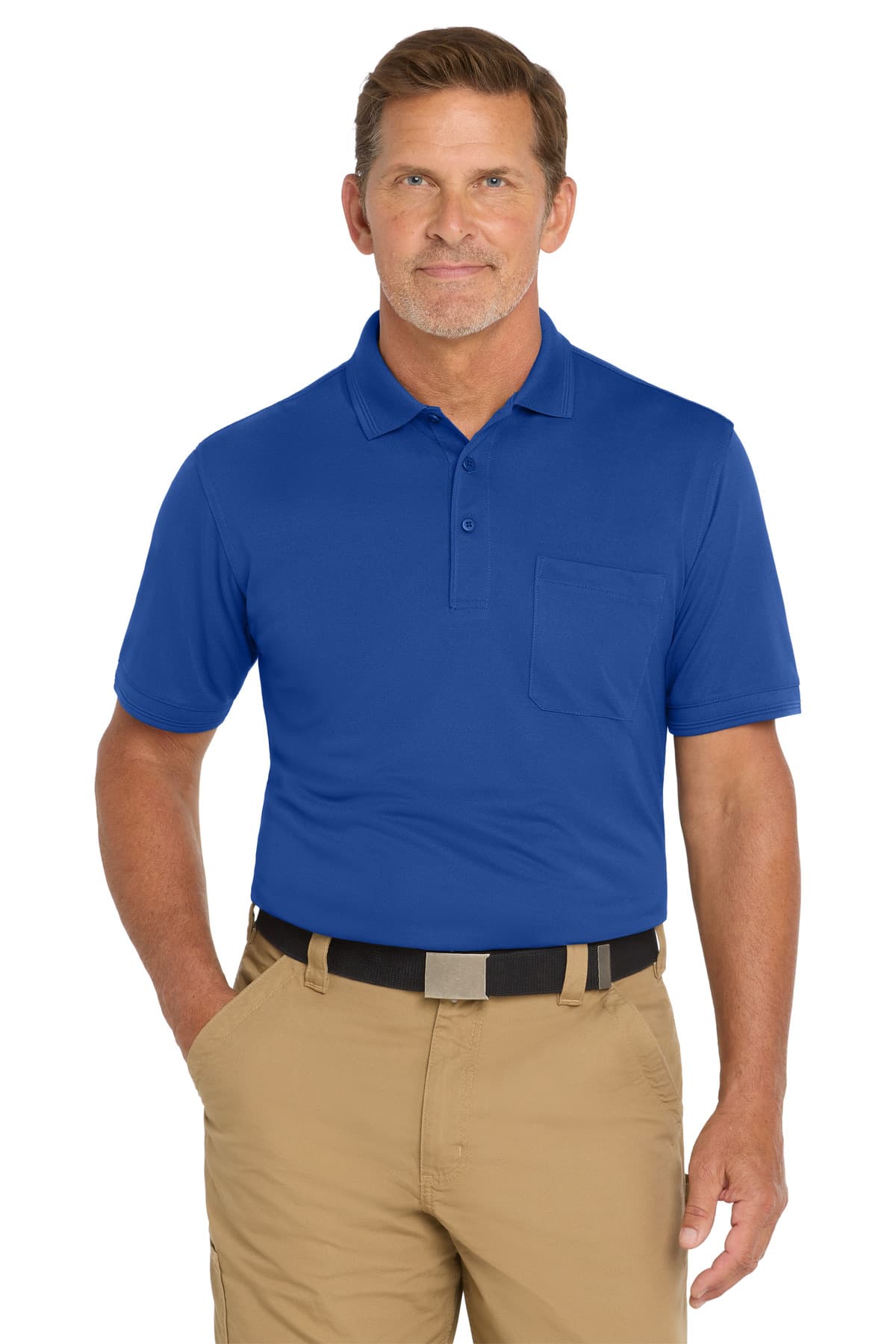 CornerStone ® Industrial Snag-Proof Pique Pocket Polo — Royal