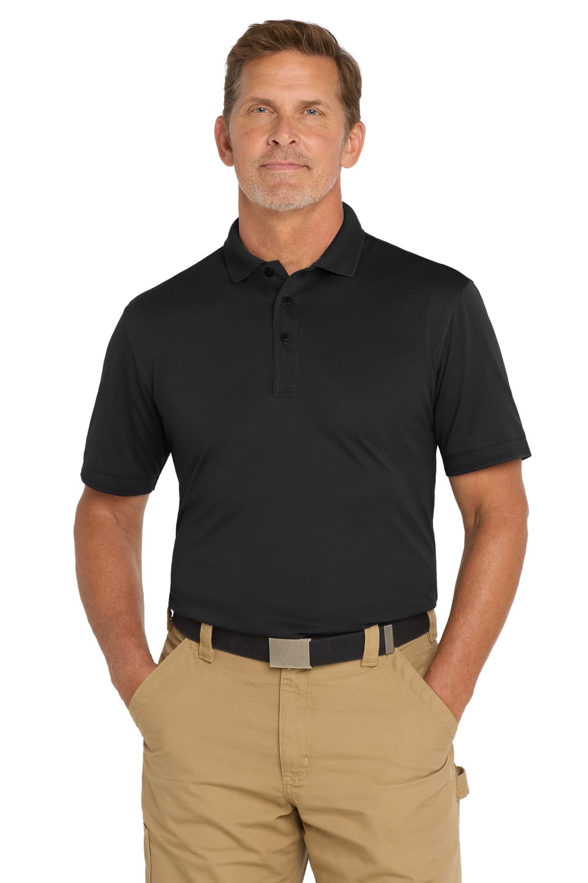 CornerStone ® Industrial Snag-Proof Pique Polo — Black