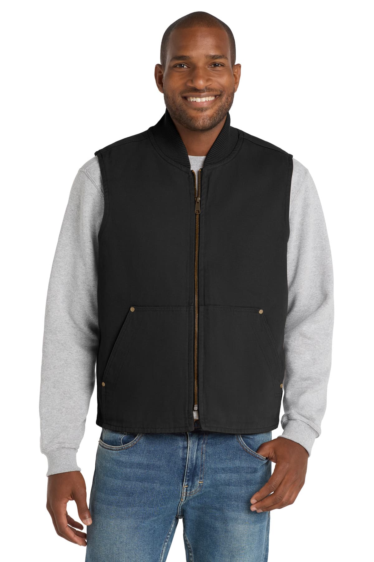 CornerStone ® Washed Duck Cloth Vest — Black