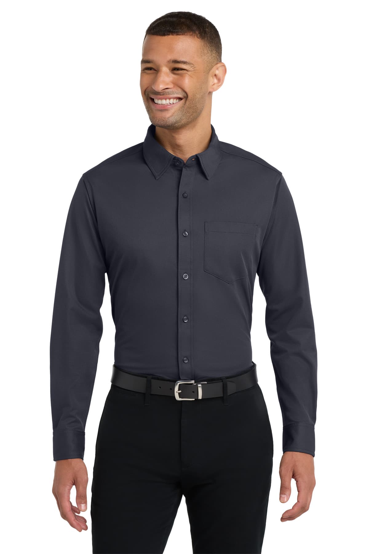 Port Authority ® Dimension Knit Dress Shirt — Battleship Grey
