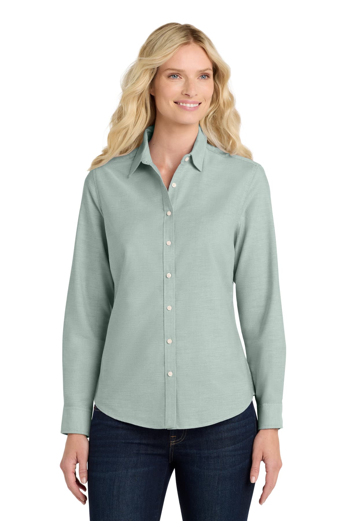 Port Authority ® Women's SuperPro  Oxford Shirt — Green