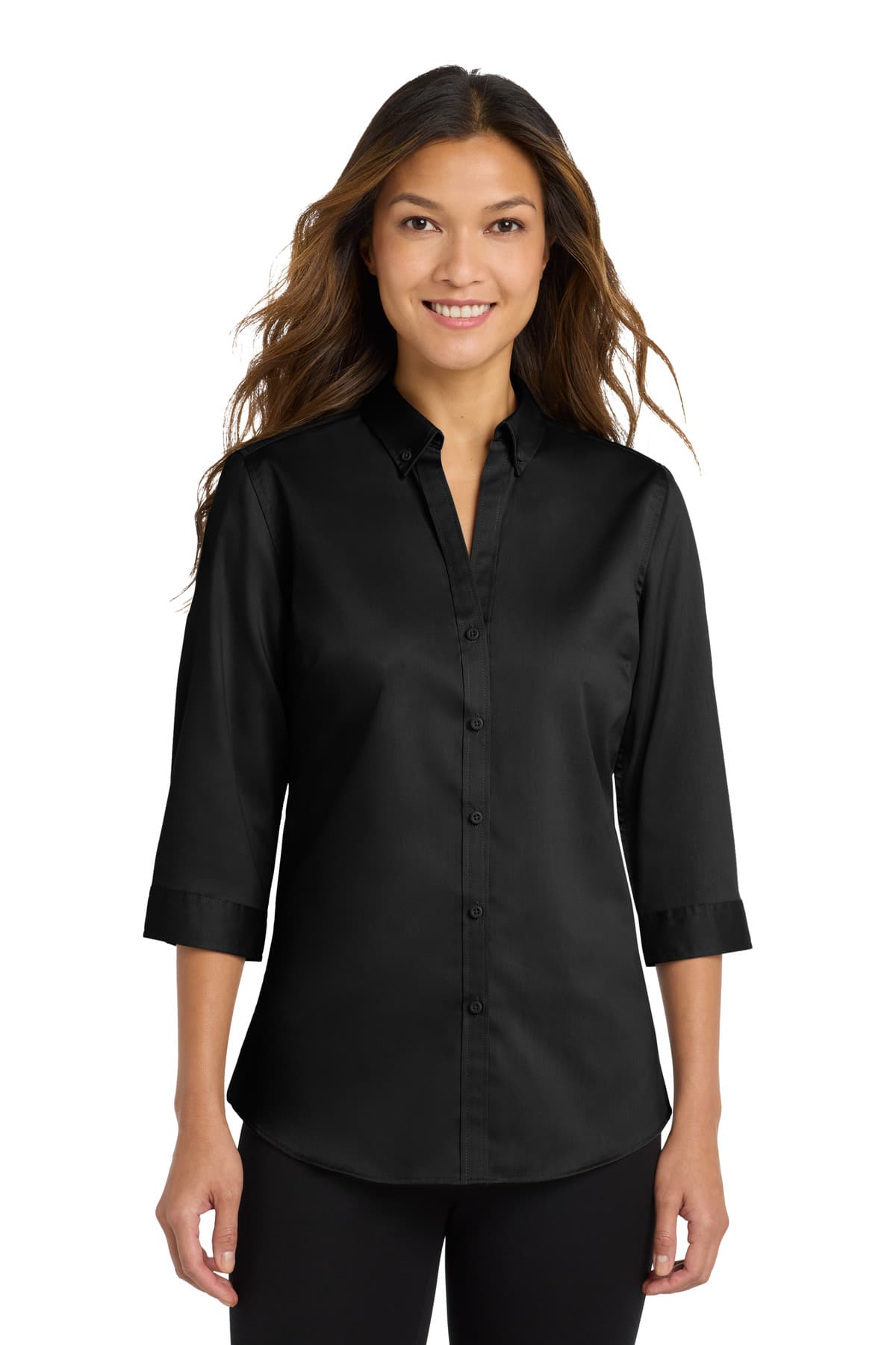 Port Authority ® Women's 3/4-Sleeve SuperPro  Twill Shirt