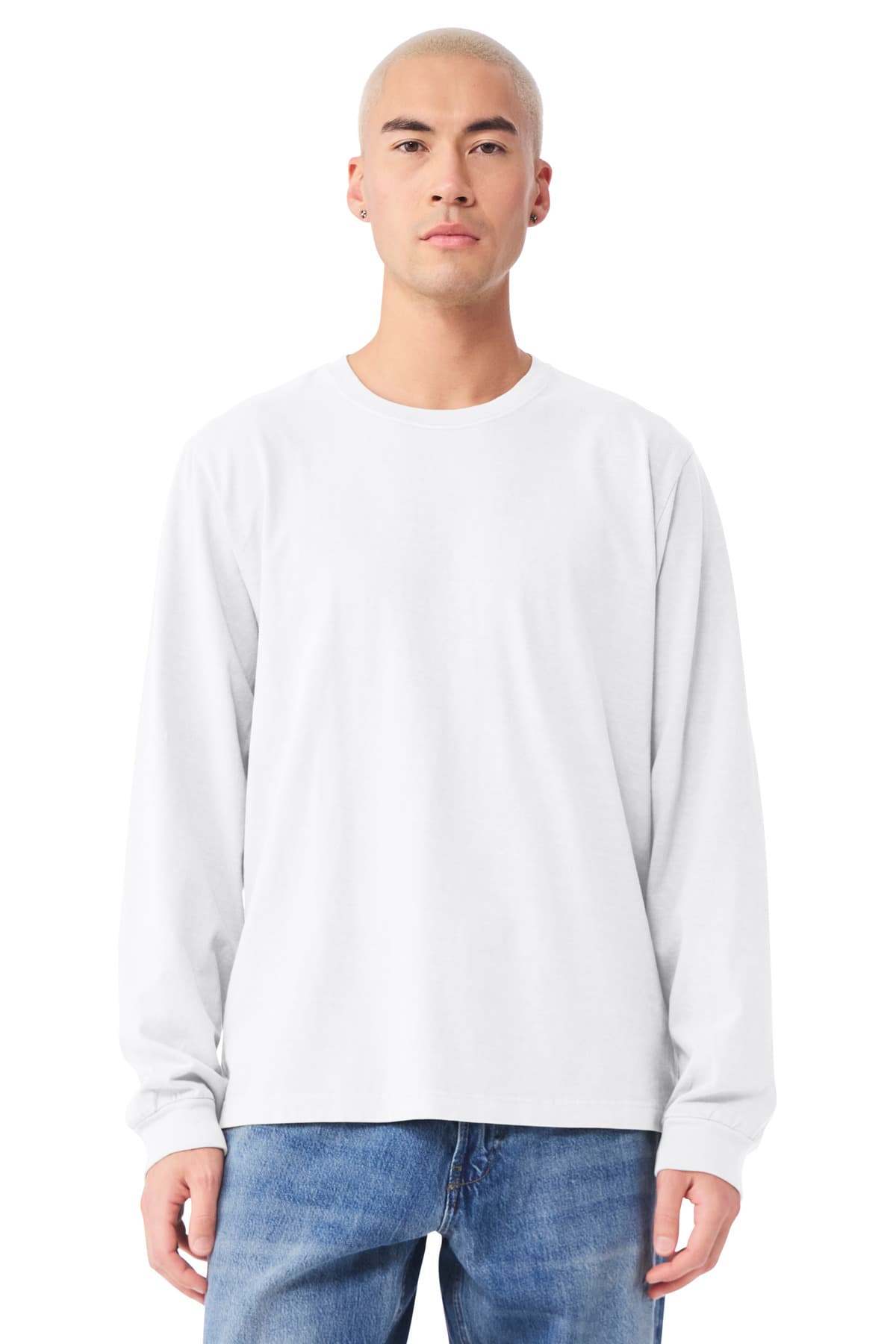 BELLA+CANVAS ® Unisex Heavyweight Garment-Dyed Long Sleeve Tee — White