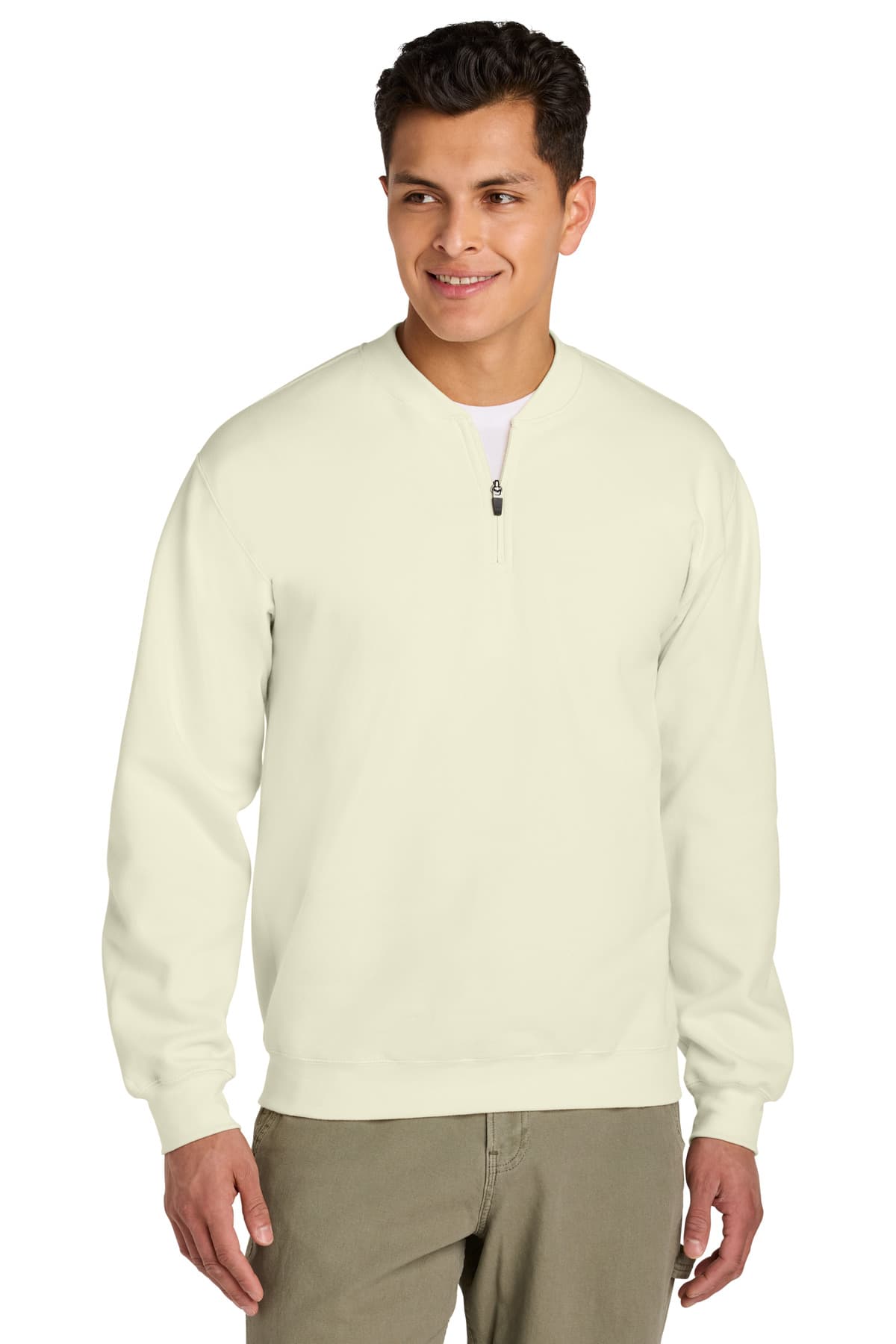 Gildan ® Softstyle ® Midweight Fleece 1/4-Zip — Off White