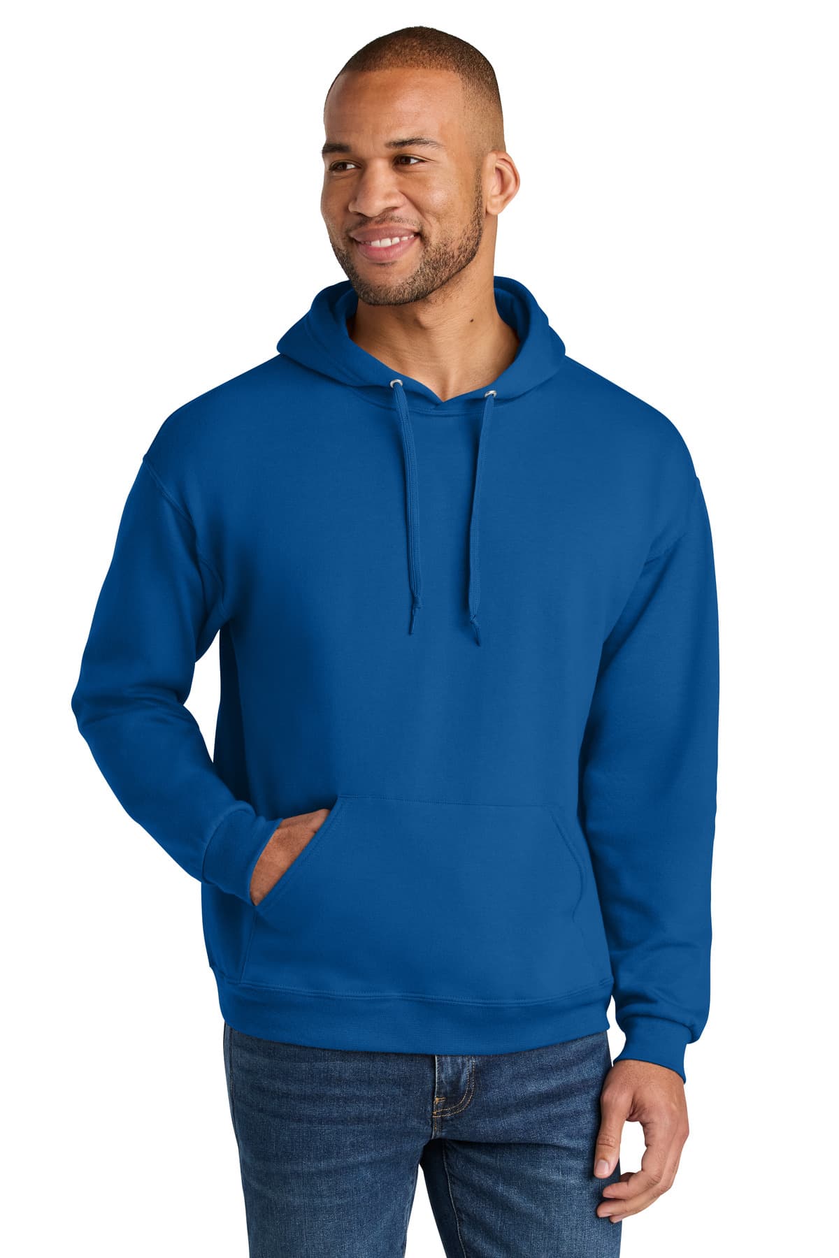 Jerzees Ultimate  Unisex CVC Ring Spun Hooded Sweatshirt — Royal