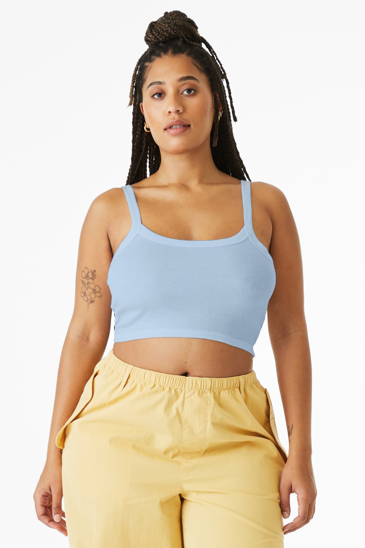 BELLA+CANVAS ® Women's Micro Rib Spaghetti Strap Tank — Solid Baby Blue Blend