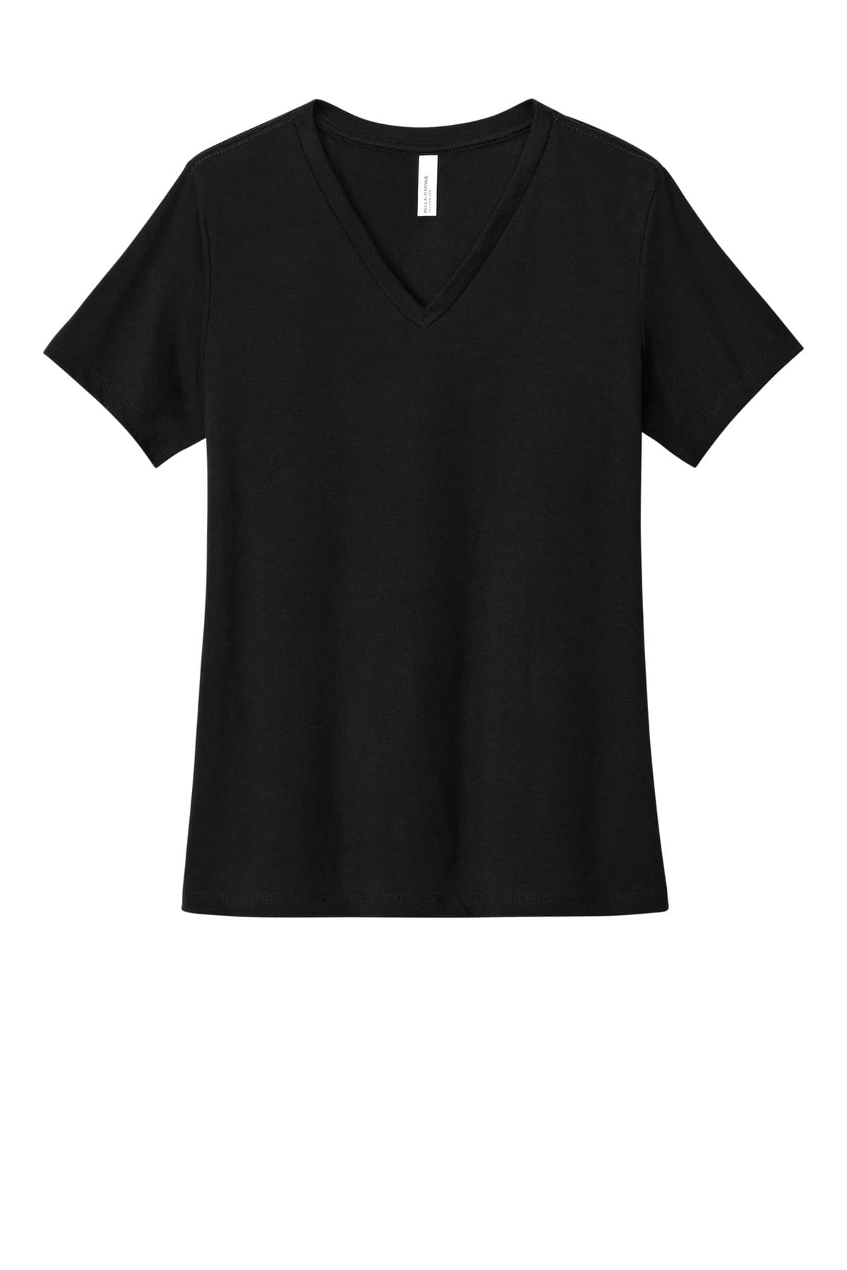 BELLA+CANVAS ® Women's Relaxed Heather CVC V-Neck Tee — Solid Black Blend