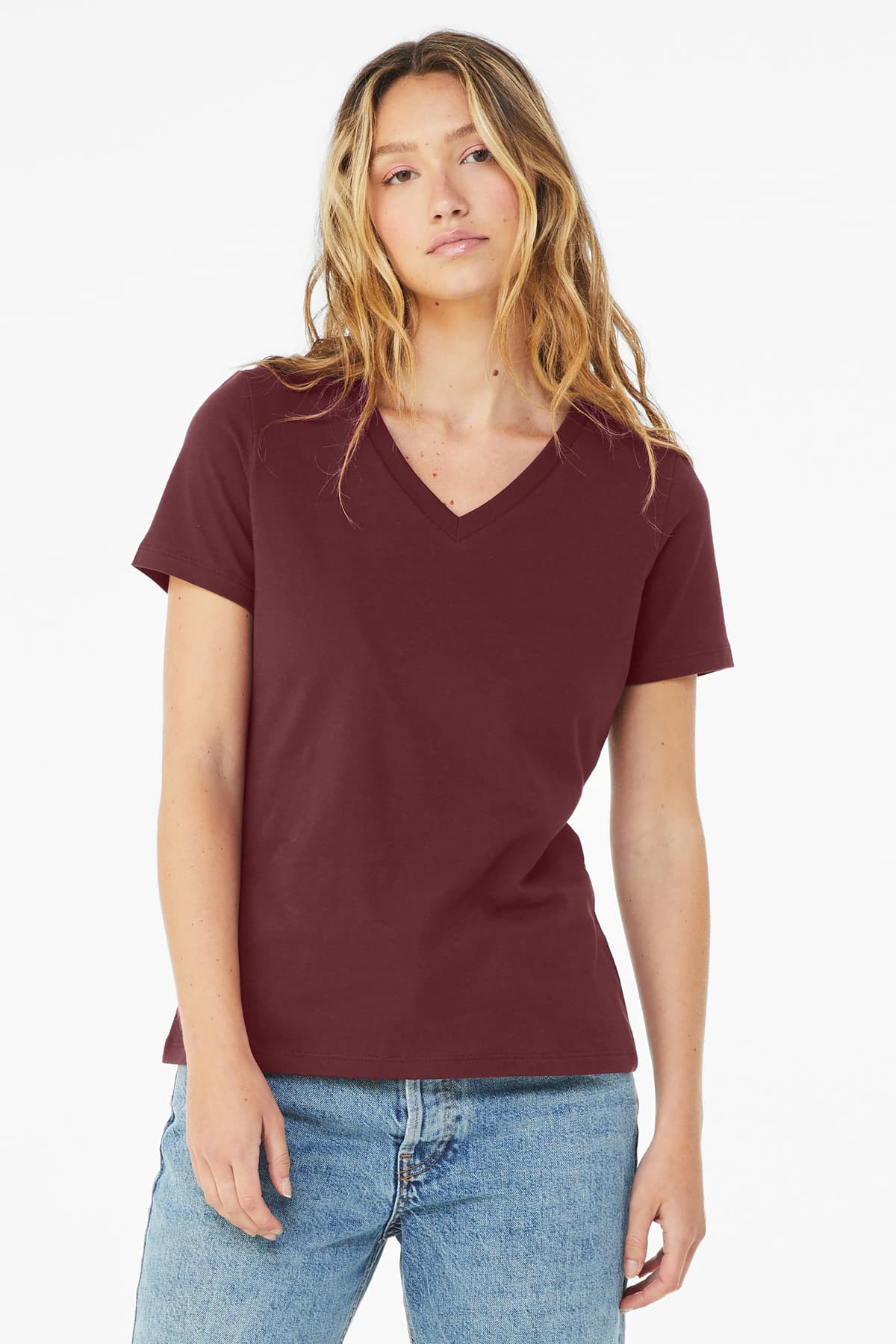 BELLA+CANVAS ® Women's Relaxed Jersey Short Sleeve V-Neck Tee