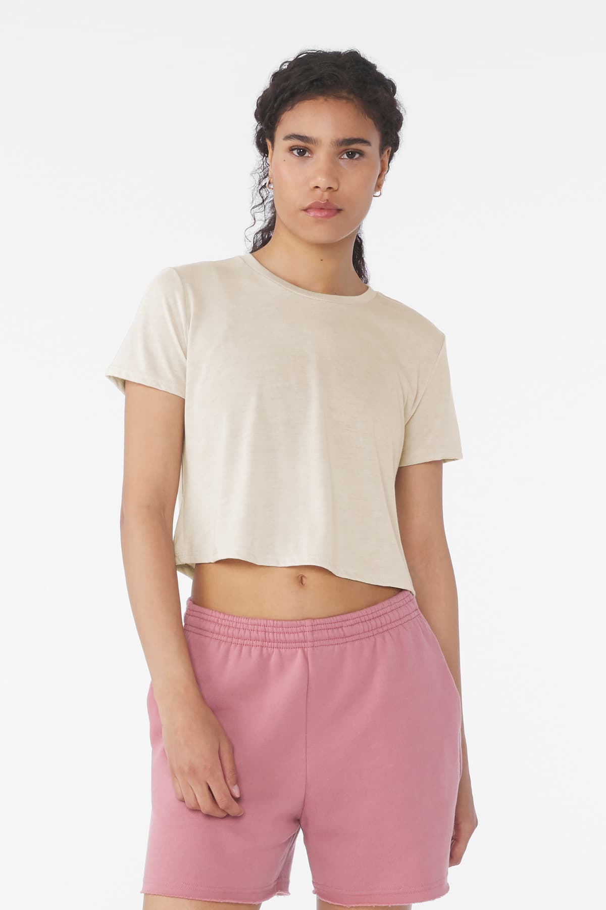 BELLA+CANVAS ® Women's Flowy Cropped Tee — Heather Dust