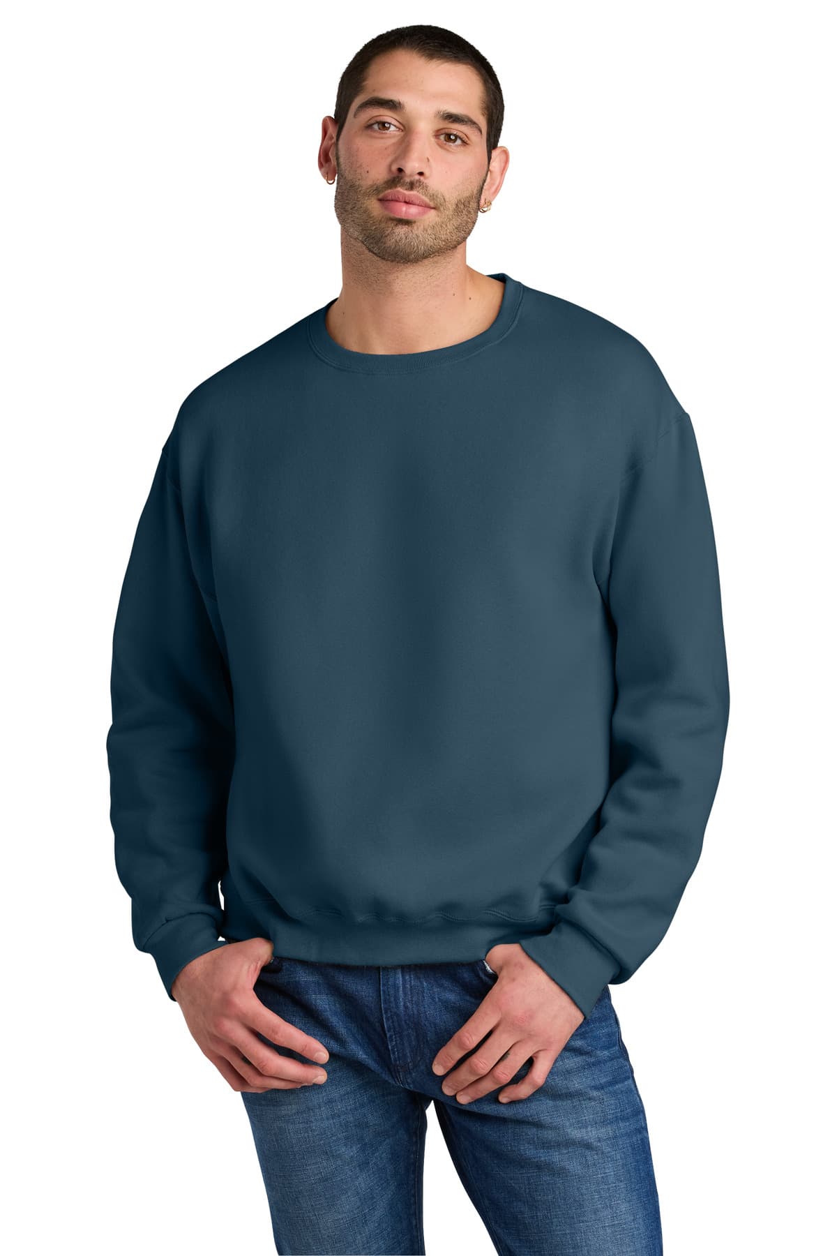 Jerzees Rugged  Unisex Crewneck Sweatshirt — Washed Navy