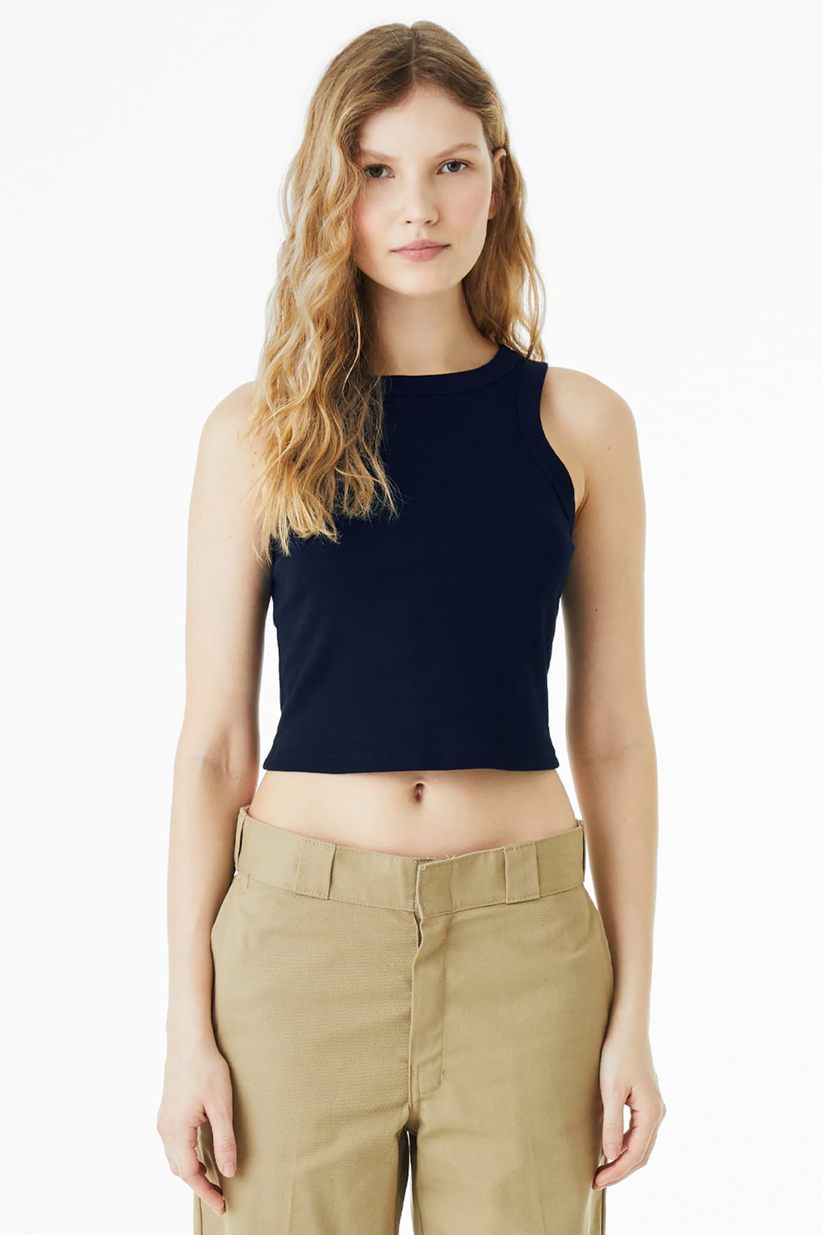 BELLA+CANVAS ® Women's Micro Rib Racer Tank — Solid Navy Blend