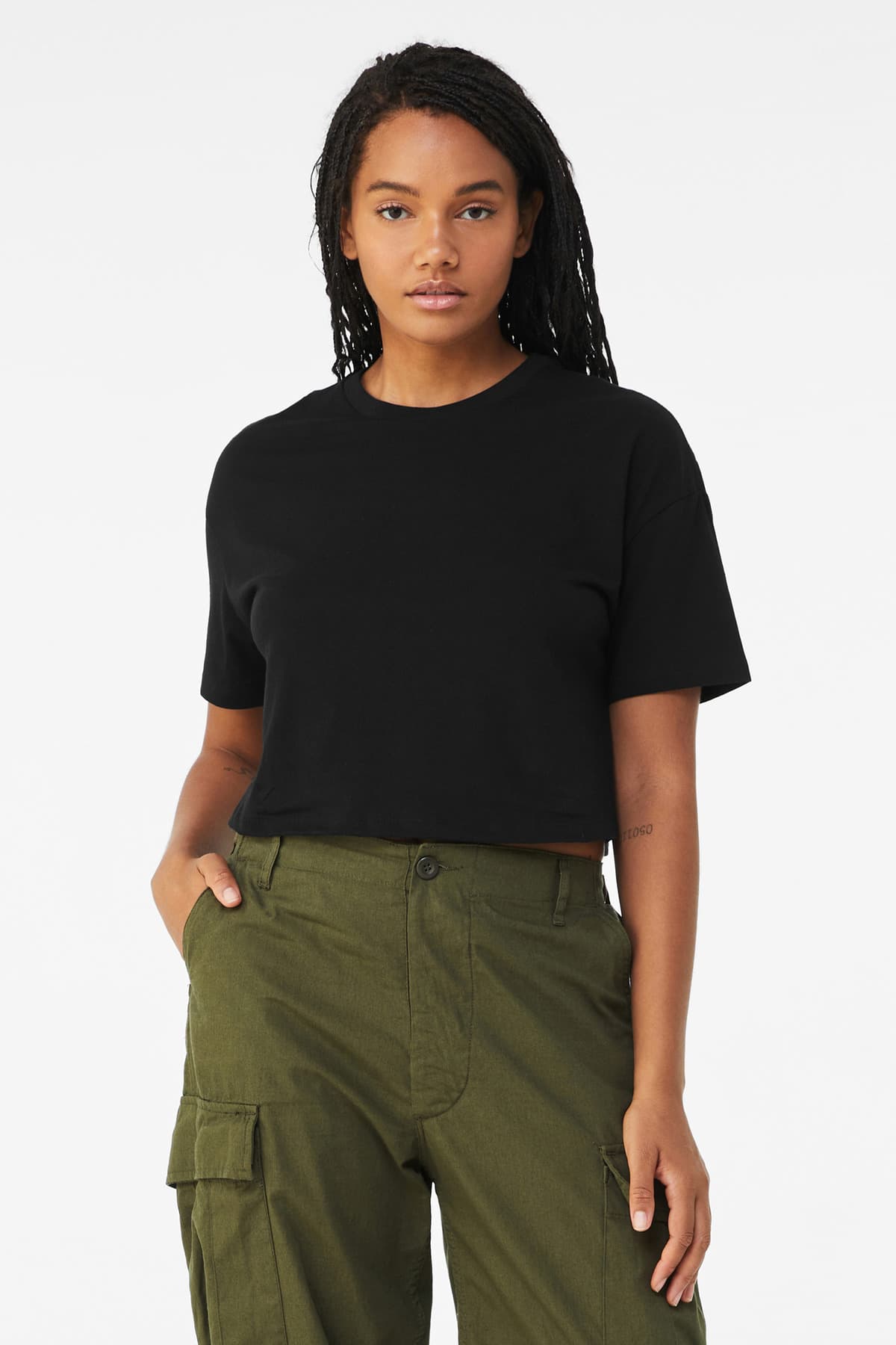 BELLA+CANVAS ® Women's Jersey Crop Tee — Black