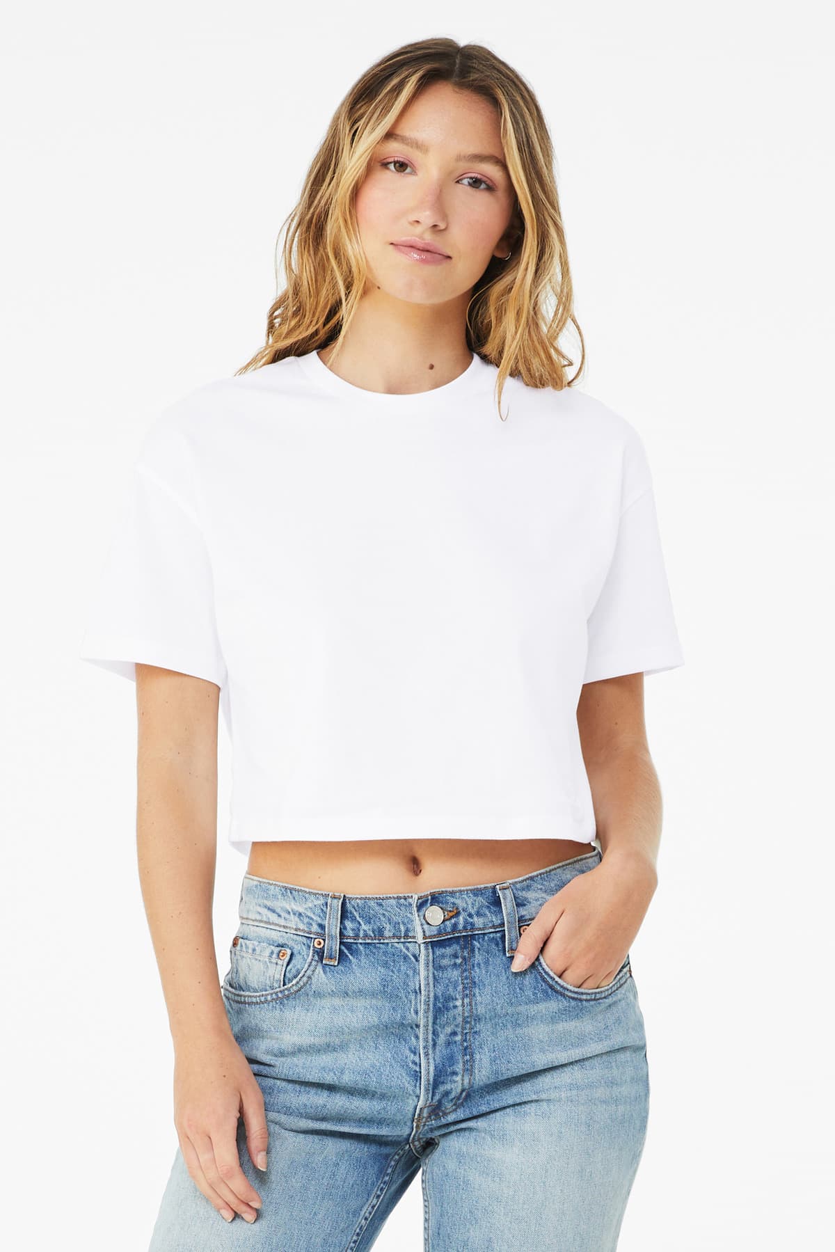BELLA+CANVAS ® Women's Jersey Crop Tee — White
