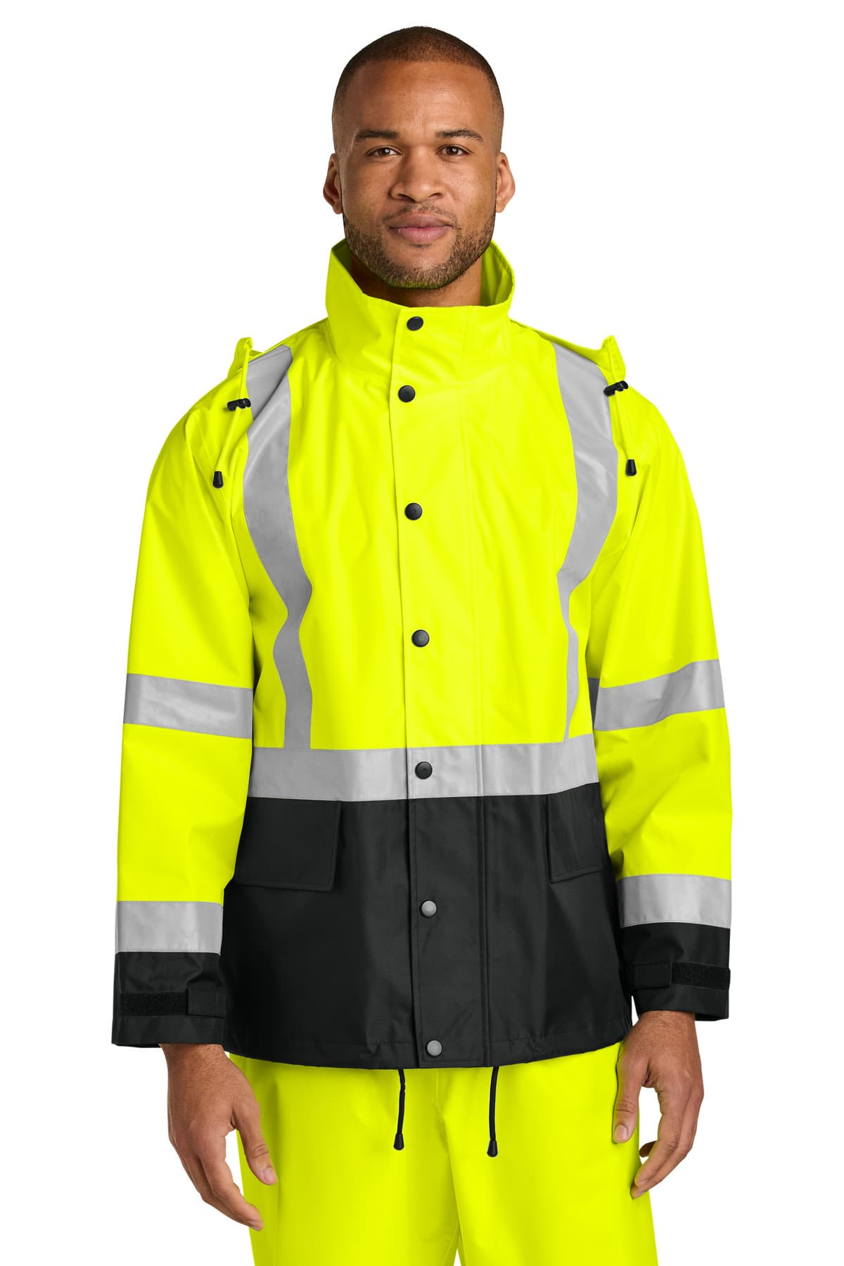CornerStone ® ANSI 107 Class 3 Rain Jacket — Safety Yellow/ Black