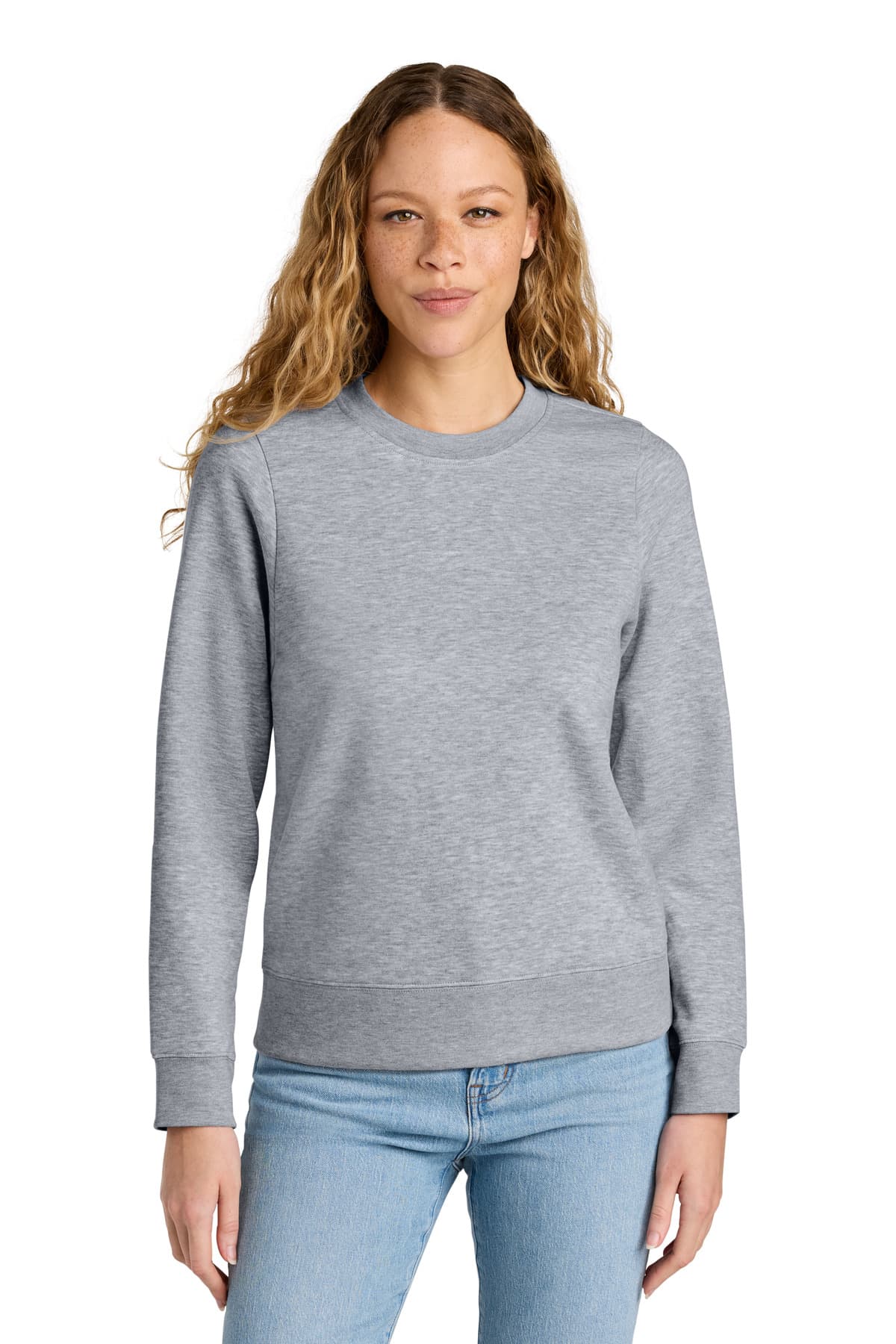 District ® Women's V.I.T.  Fleece Crew — Light Heather Grey