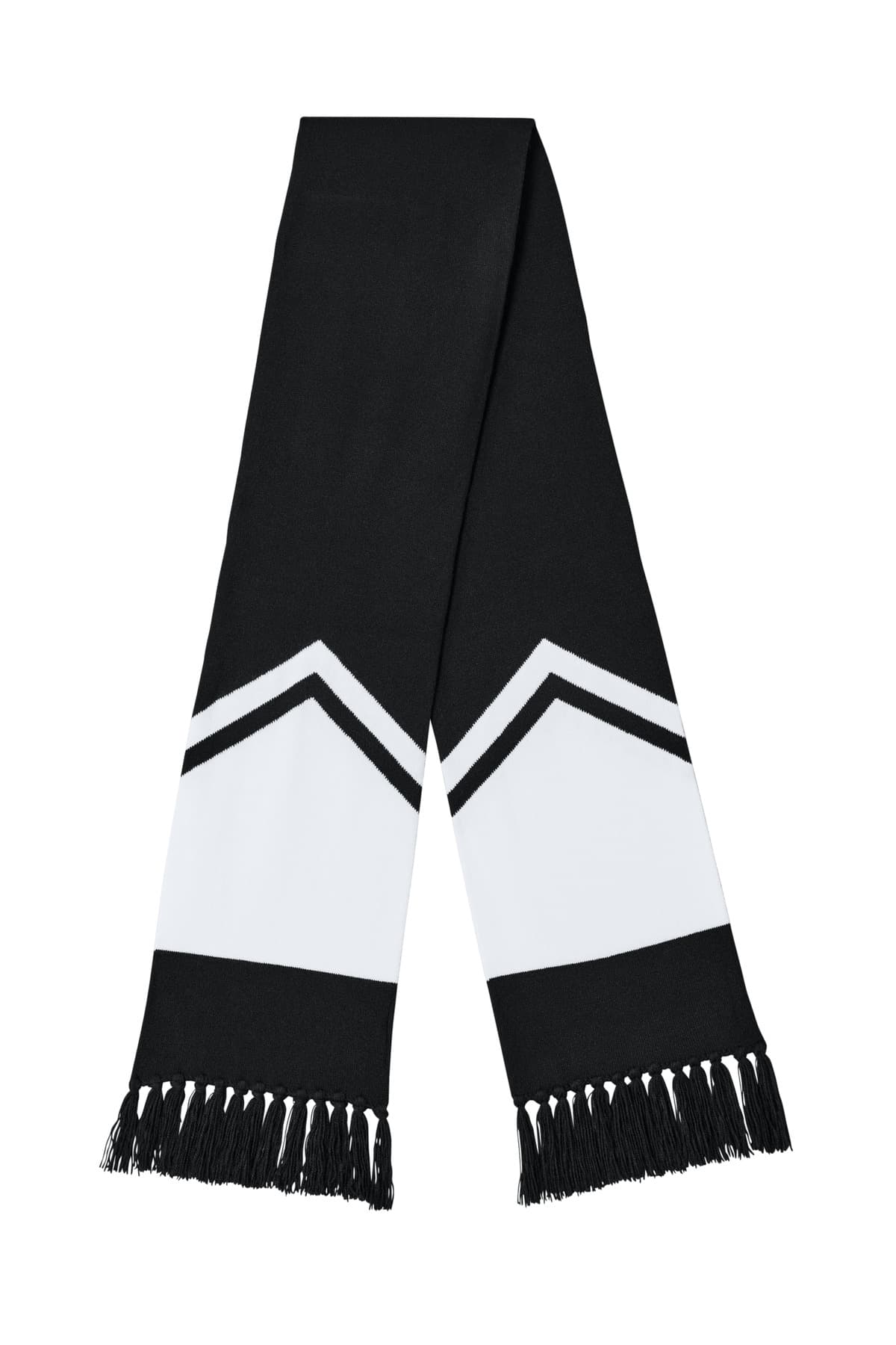 Sport-Tek ® Gameday Scarf — Black/ White