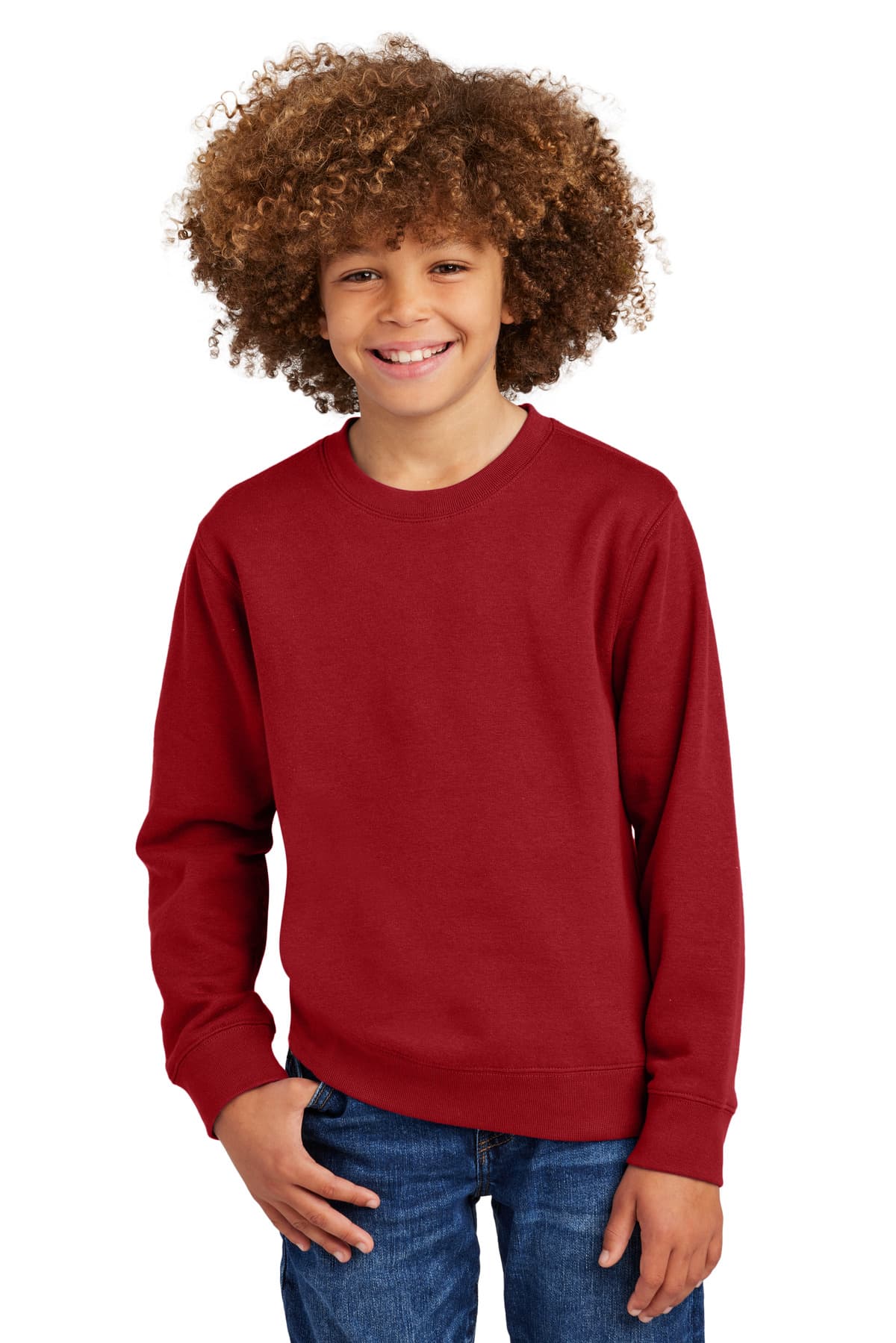 District ® Youth V.I.T.  Fleece Crew — Classic Red