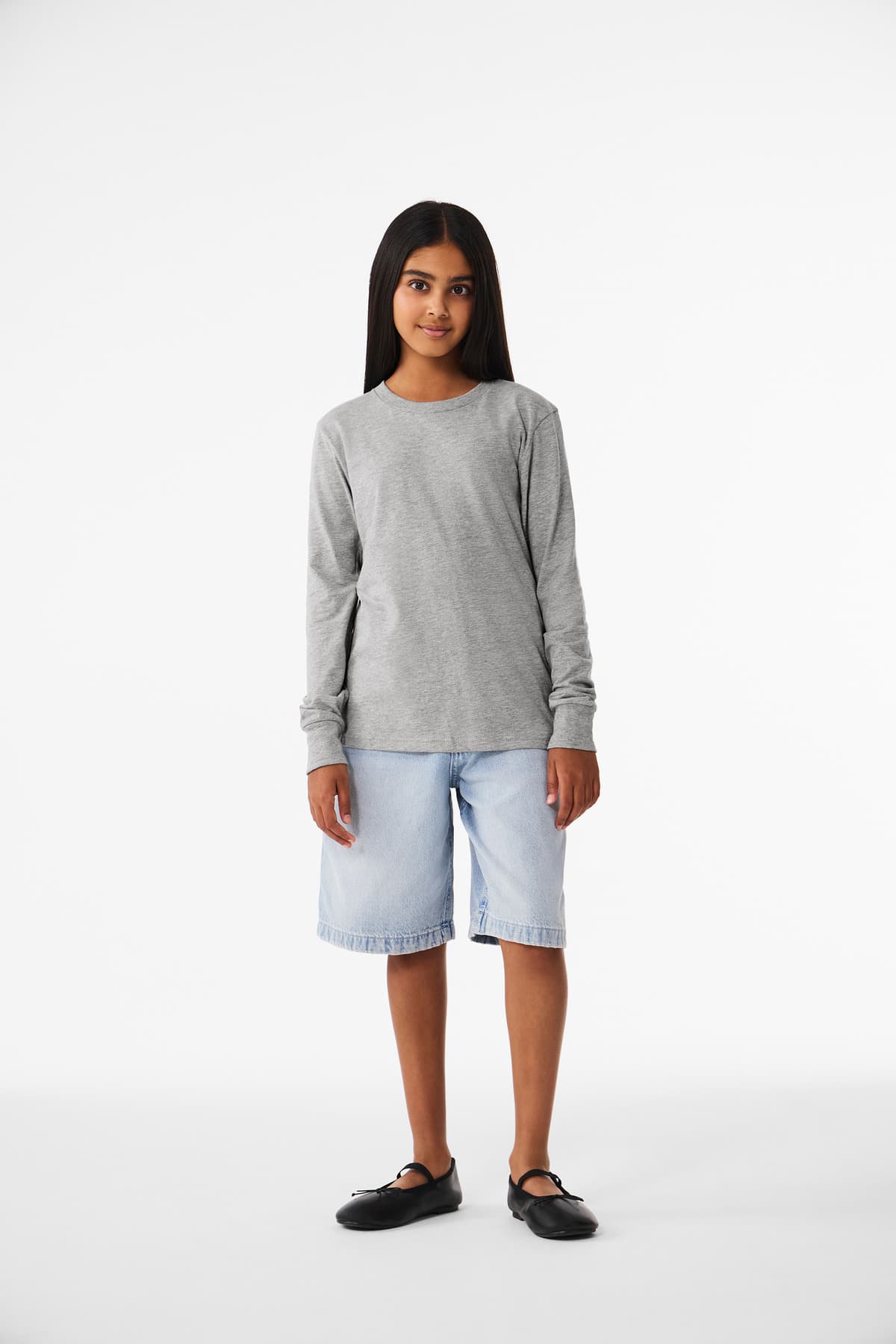 BELLA+CANVAS ® Youth Heather CVC Long Sleeve Tee