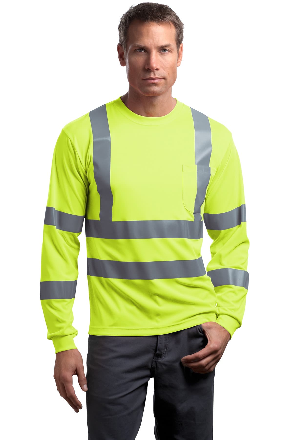 CornerStone ® - ANSI 107 Class 3 Long Sleeve Snag-Resistant Reflective T-Shirt