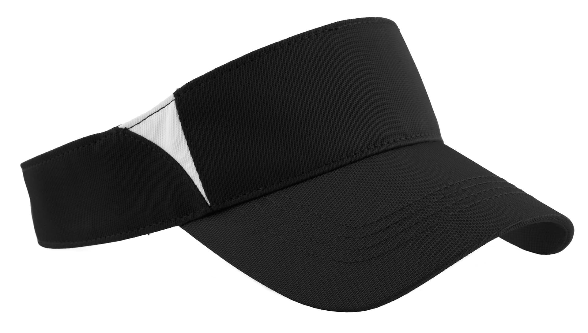 Sport-Tek ® Dry Zone ® Colorblock Visor — Black/ White