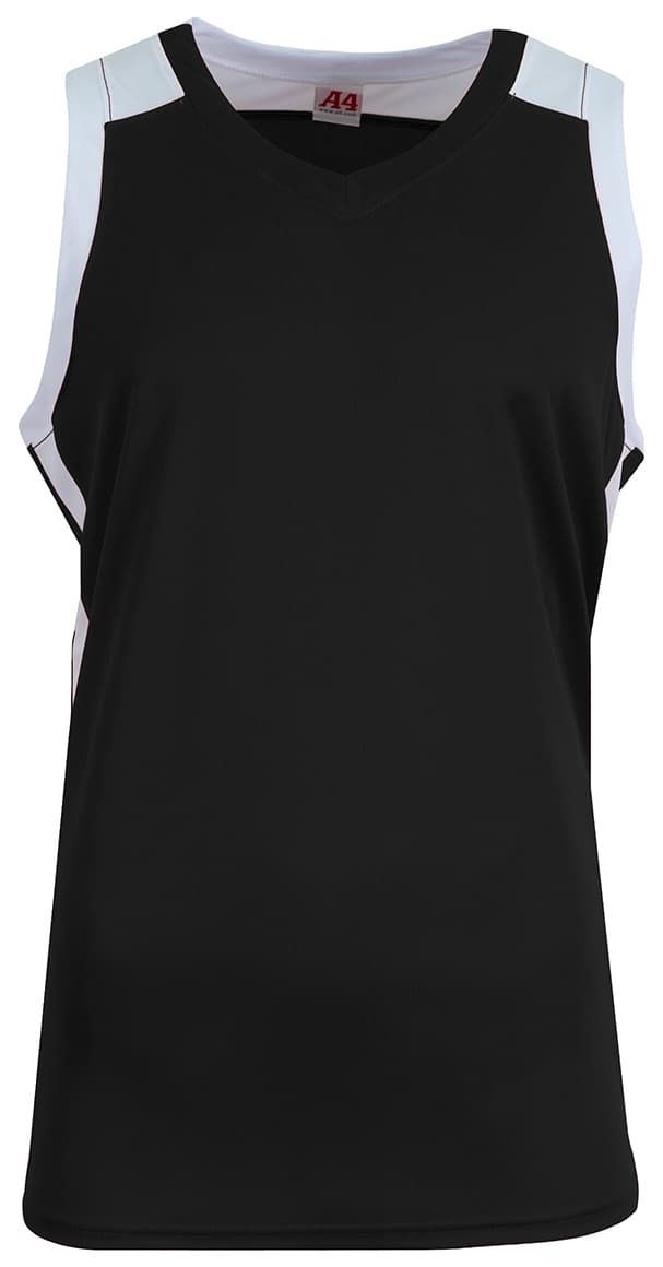 A4 Defender Basketball Jersey — BLACK/WHITE