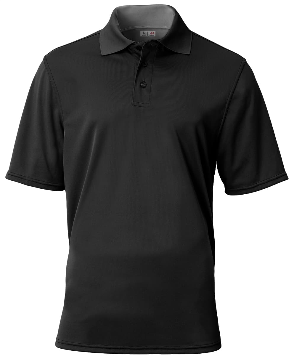 A4 Essential Polo — BLACK