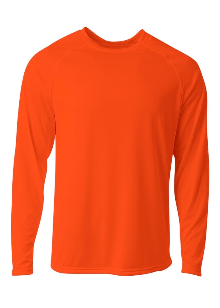 A4 SureColor Long Sleeve Cationic Tee — ATHLETIC ORANGE