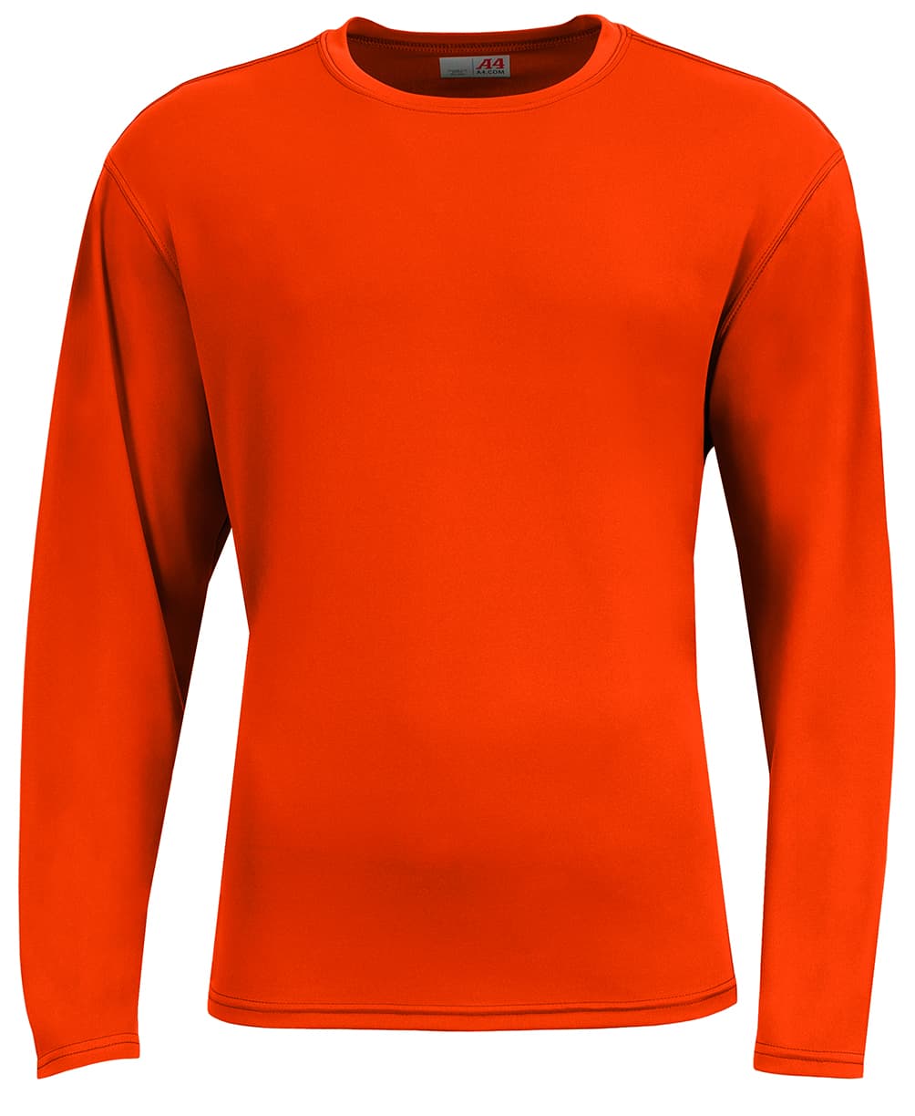 A4 AirFlex Long Sleeve Crew — ATHLETIC ORANGE