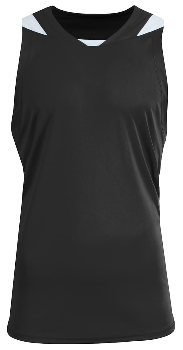 A4 Youth Step Back Basketball Jersey — BLACK/WHITE
